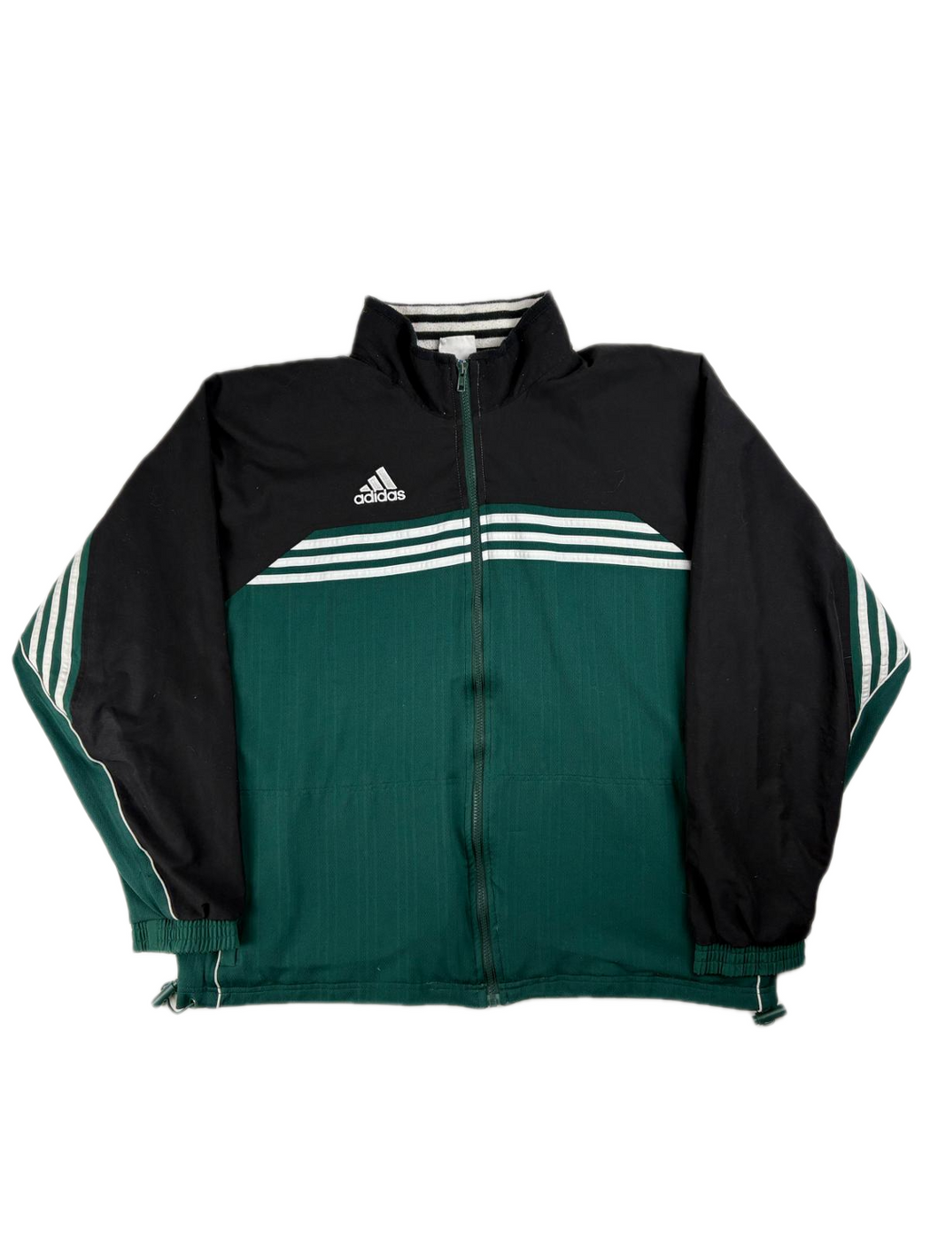 (XL) Vintage Adidas Trainingsjacke in schwarz/grün 90s
