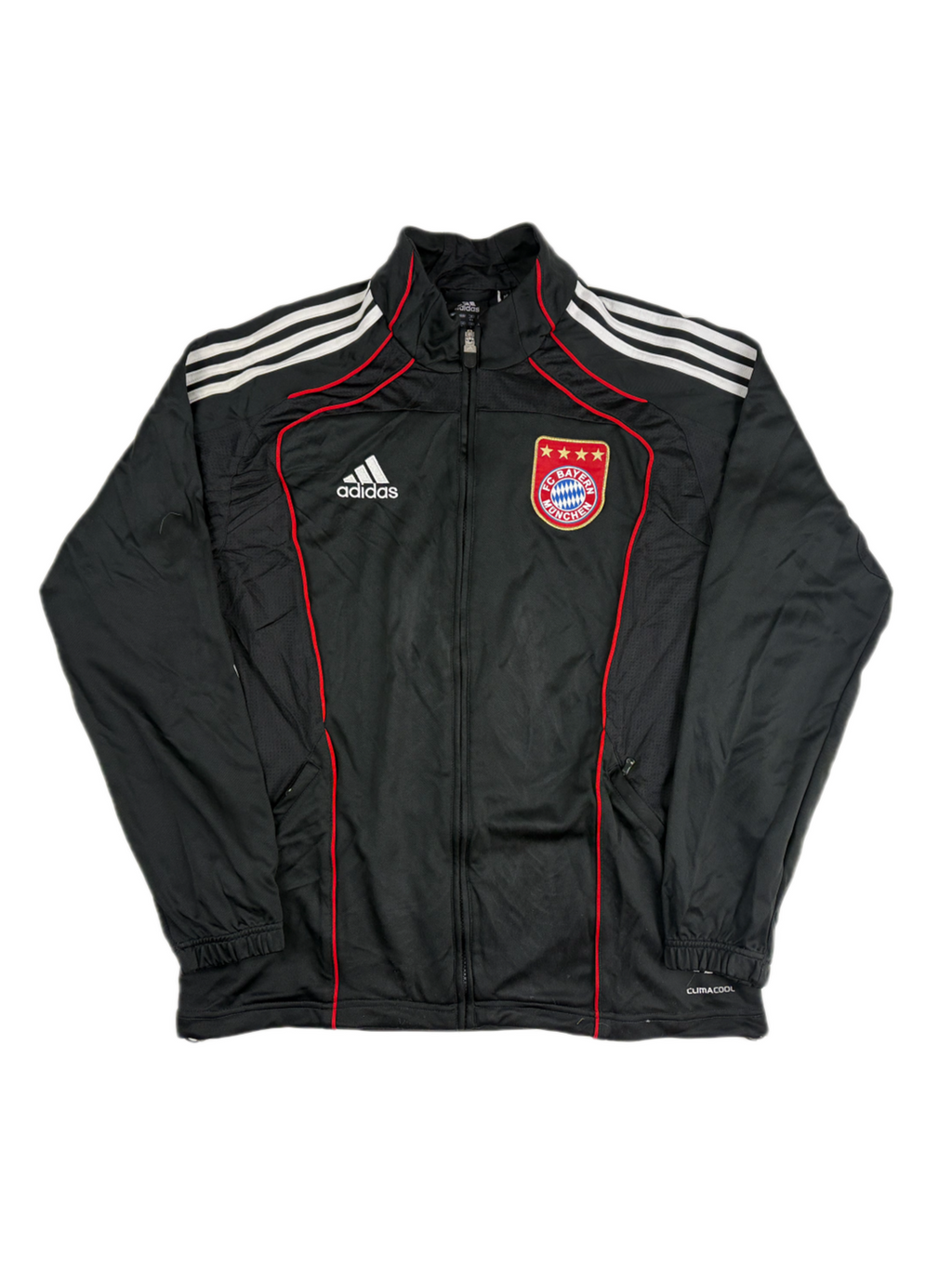 (M-L) Vintage Adidas FC Bayern Trainingsjacke in schwarz