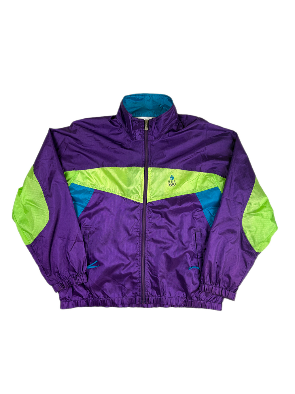 (L-XL) Vintage USA Olympia Trainingsjacke in lila