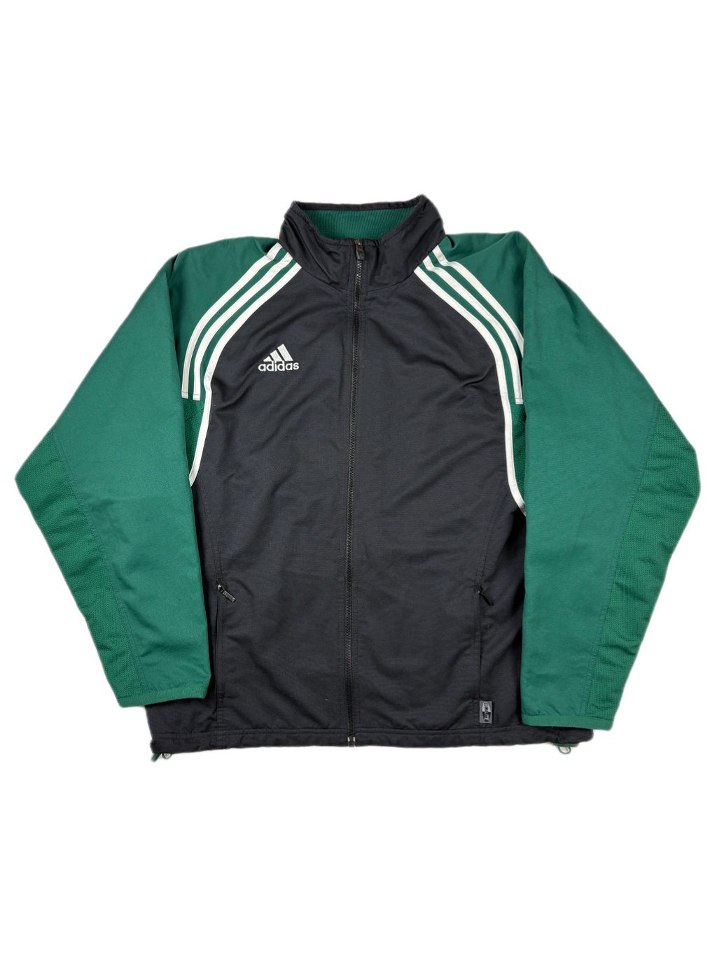 (XL) Vintage Adidas Trainingsjacke in schwarz/grün