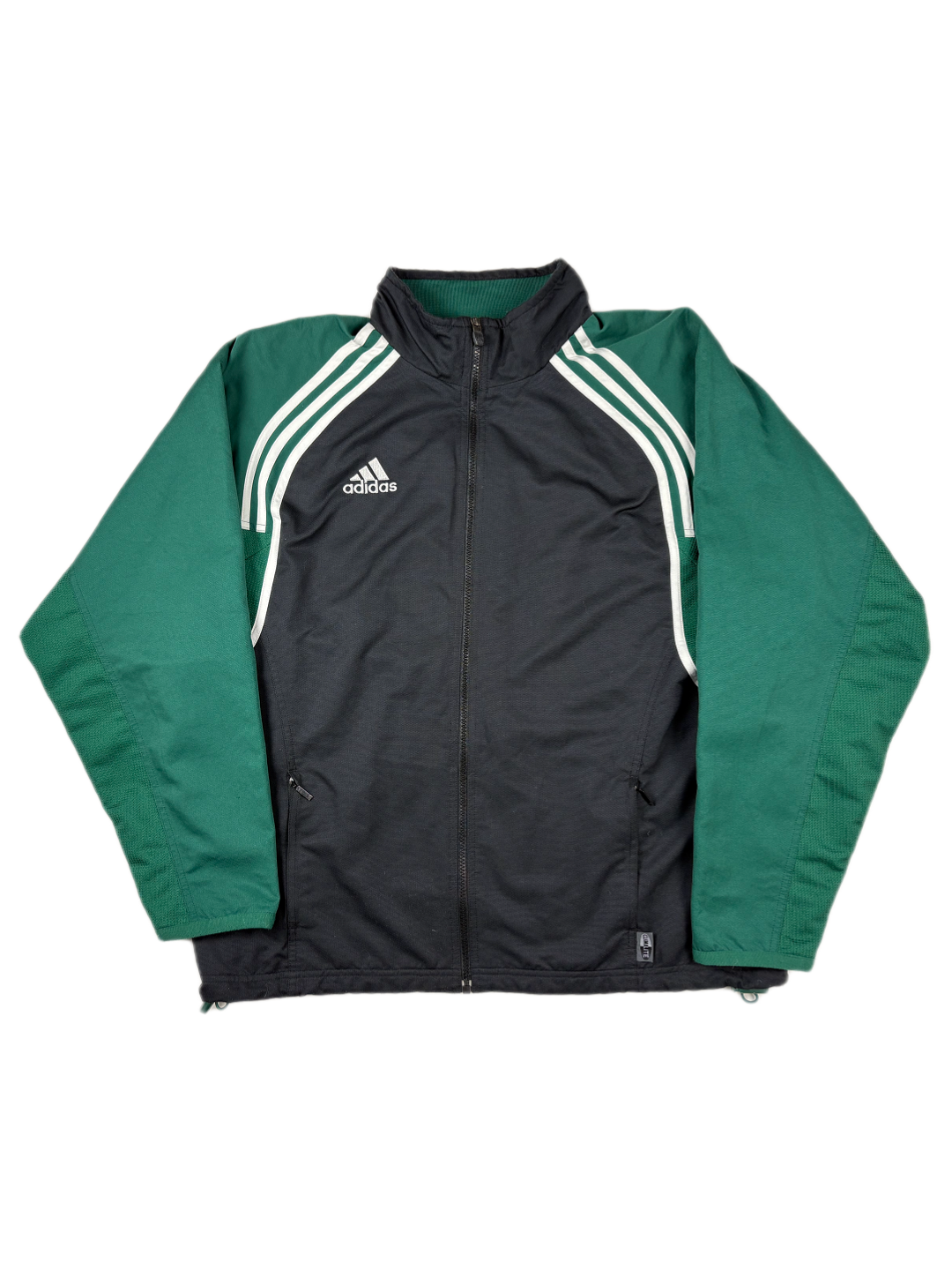 (XL) Vintage Adidas Trainingsjacke in schwarz/grün