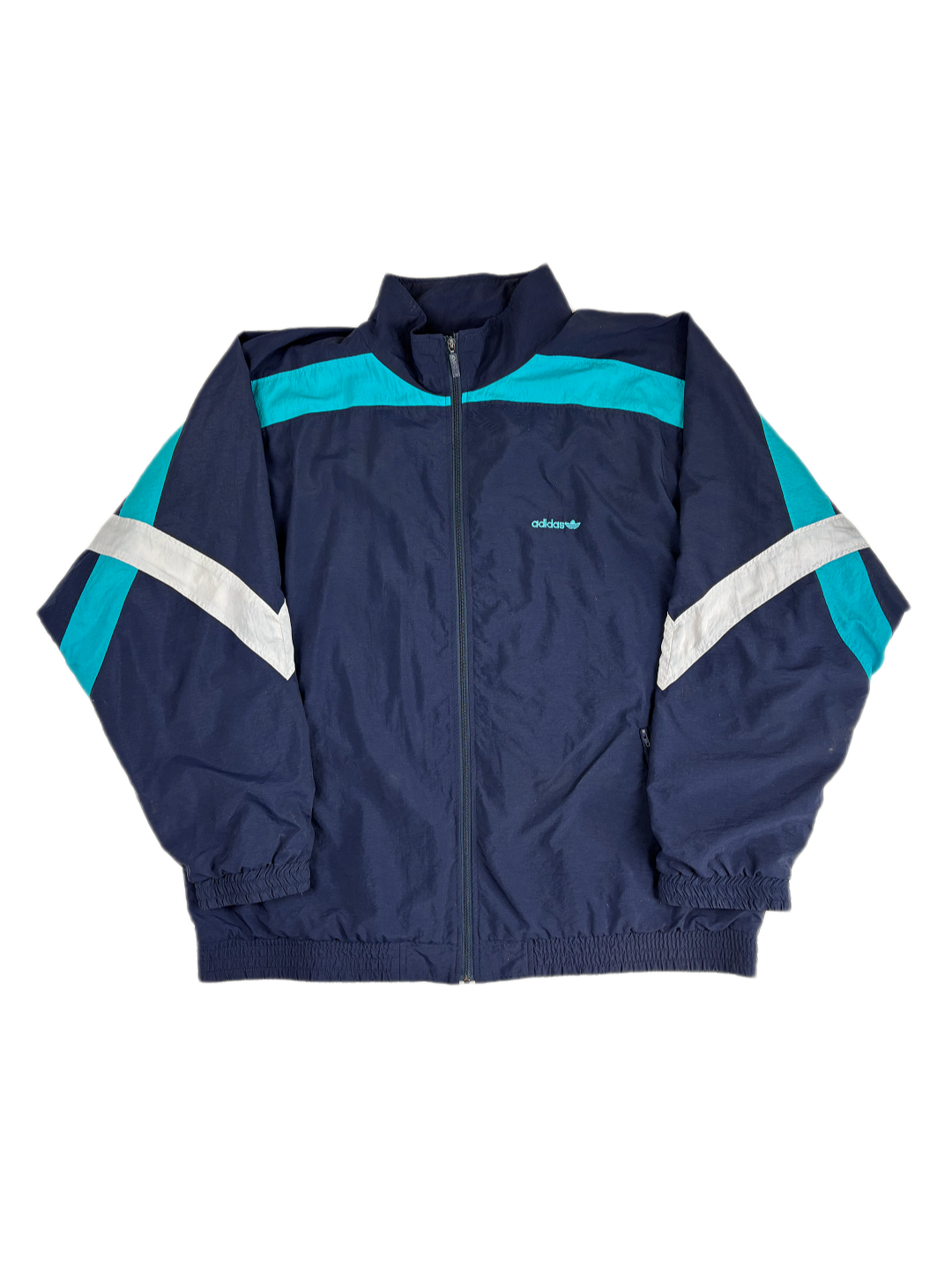 (XL) Vintage Adidas Trainingsjacke in marineblau