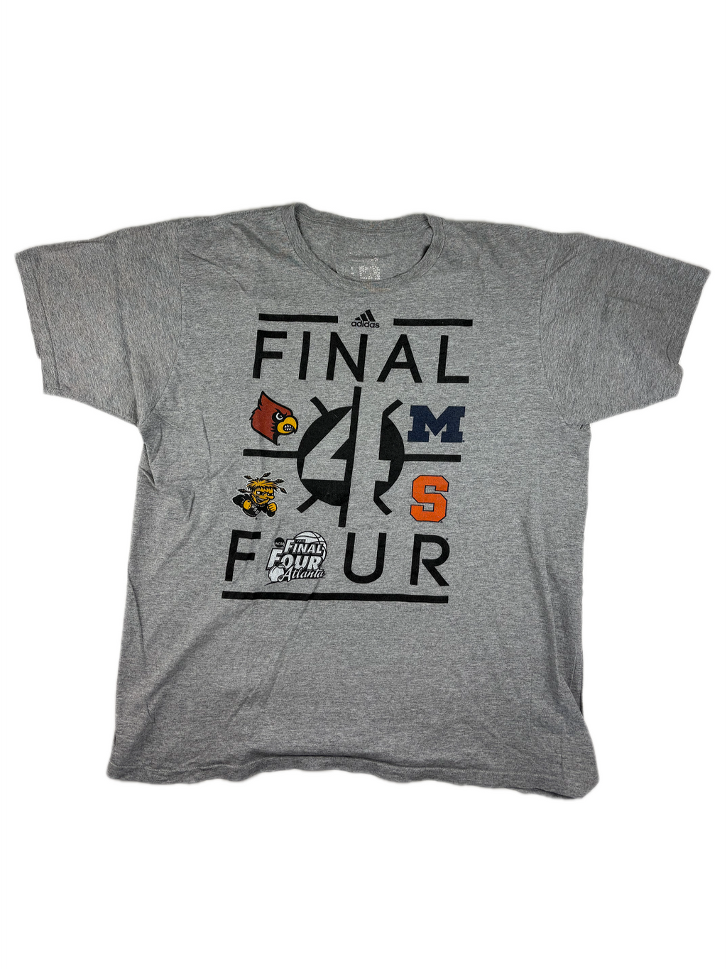(XL) Vintage Adidas T-Shirt "Final Four" in Grau