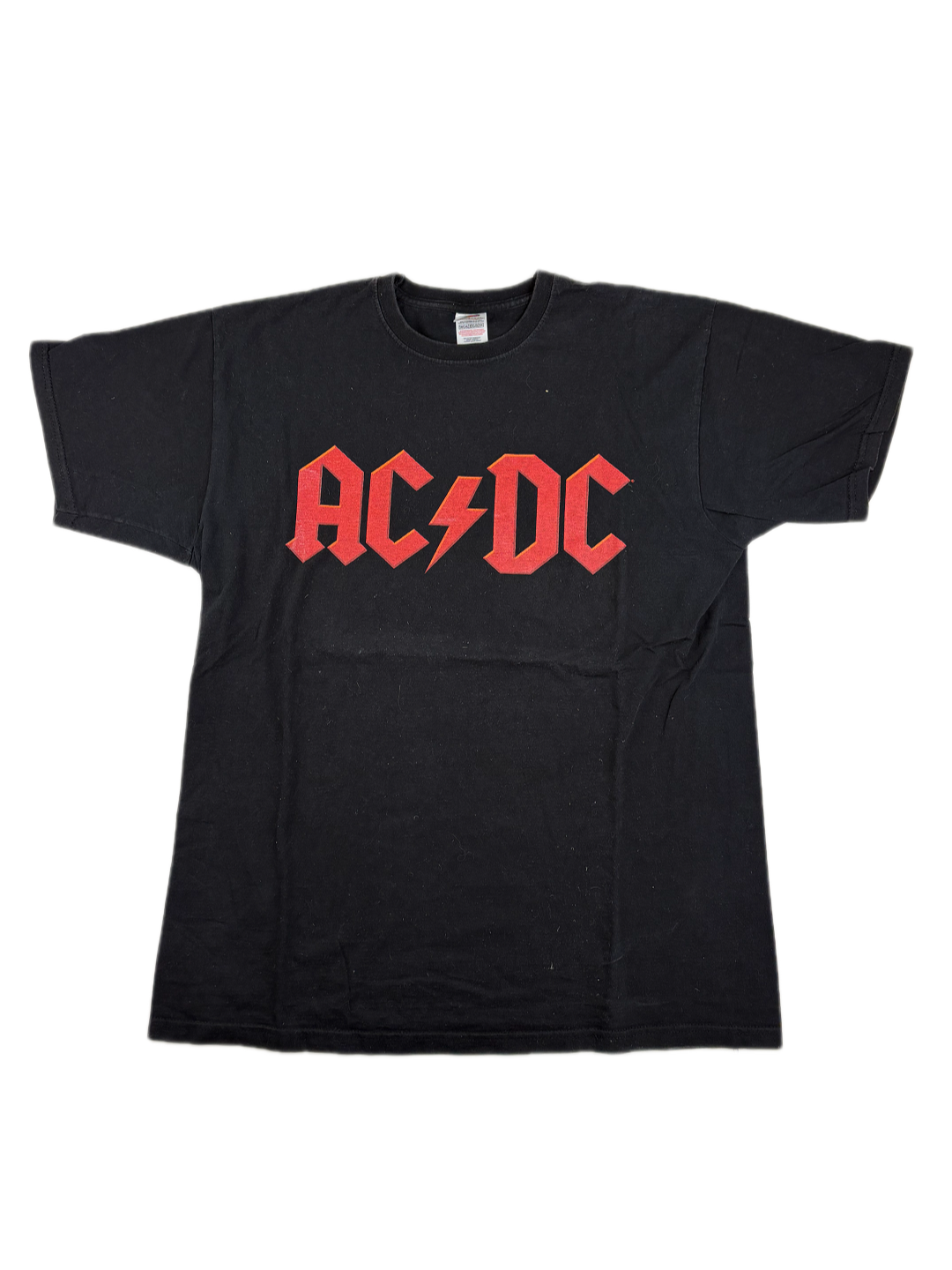 (M-L) ACDC T-Shirt  Backprint "In Rock we trust" in schwarz