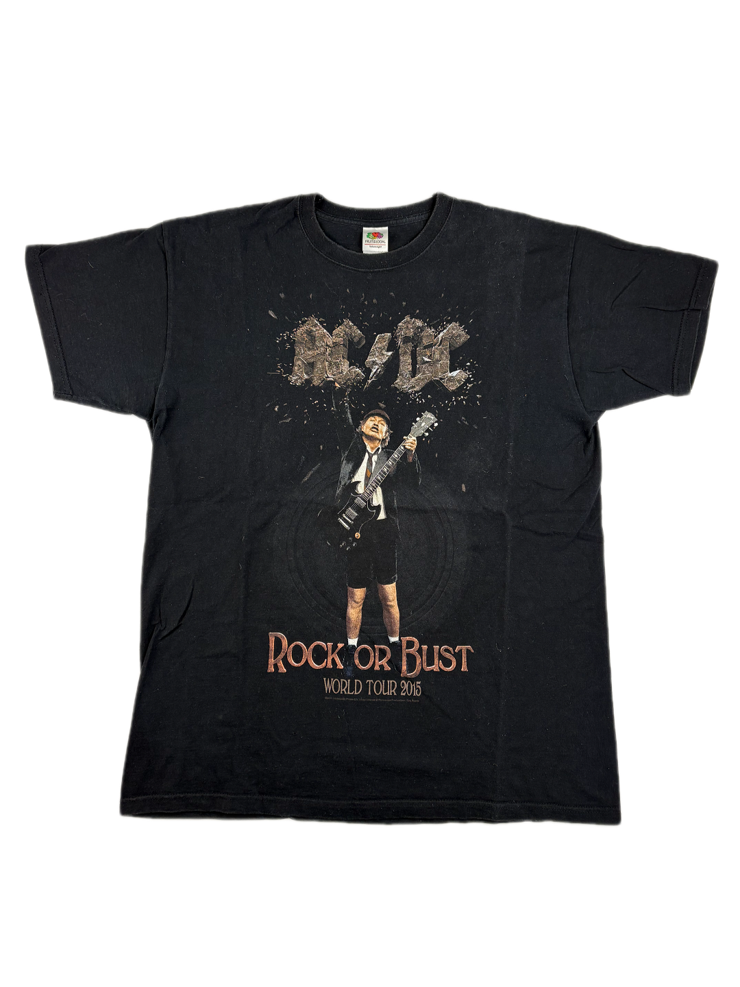 (M-L) ACDC T-Shirt "Rock or Bust" in schwarz