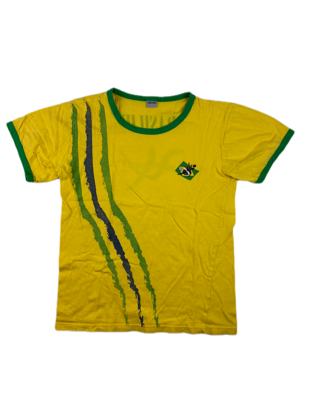 (XXS) Vintage Brasilien T-Shirt in Gelb