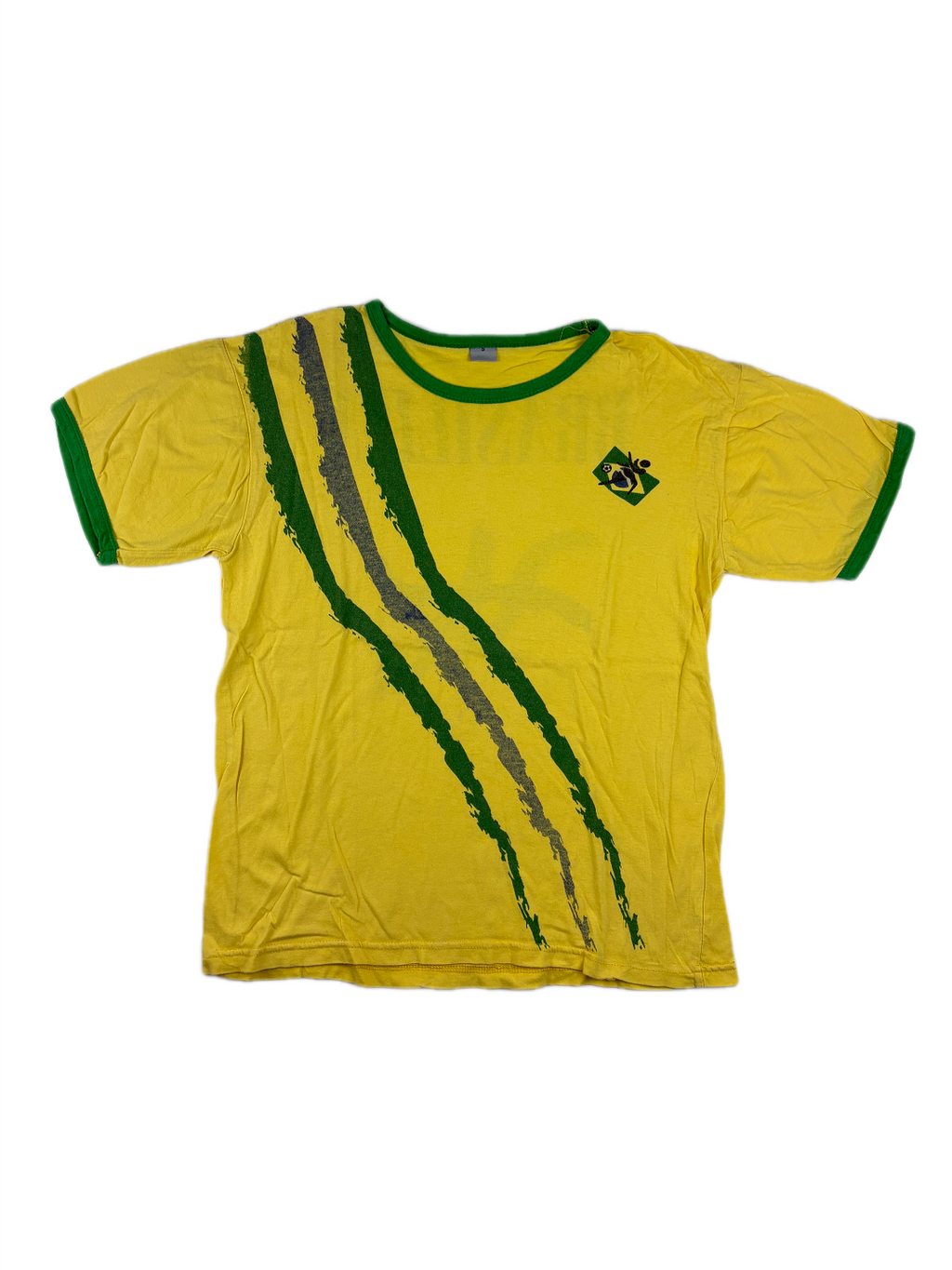 (XS) Vintage Brasilien T-Shirt in Gelb