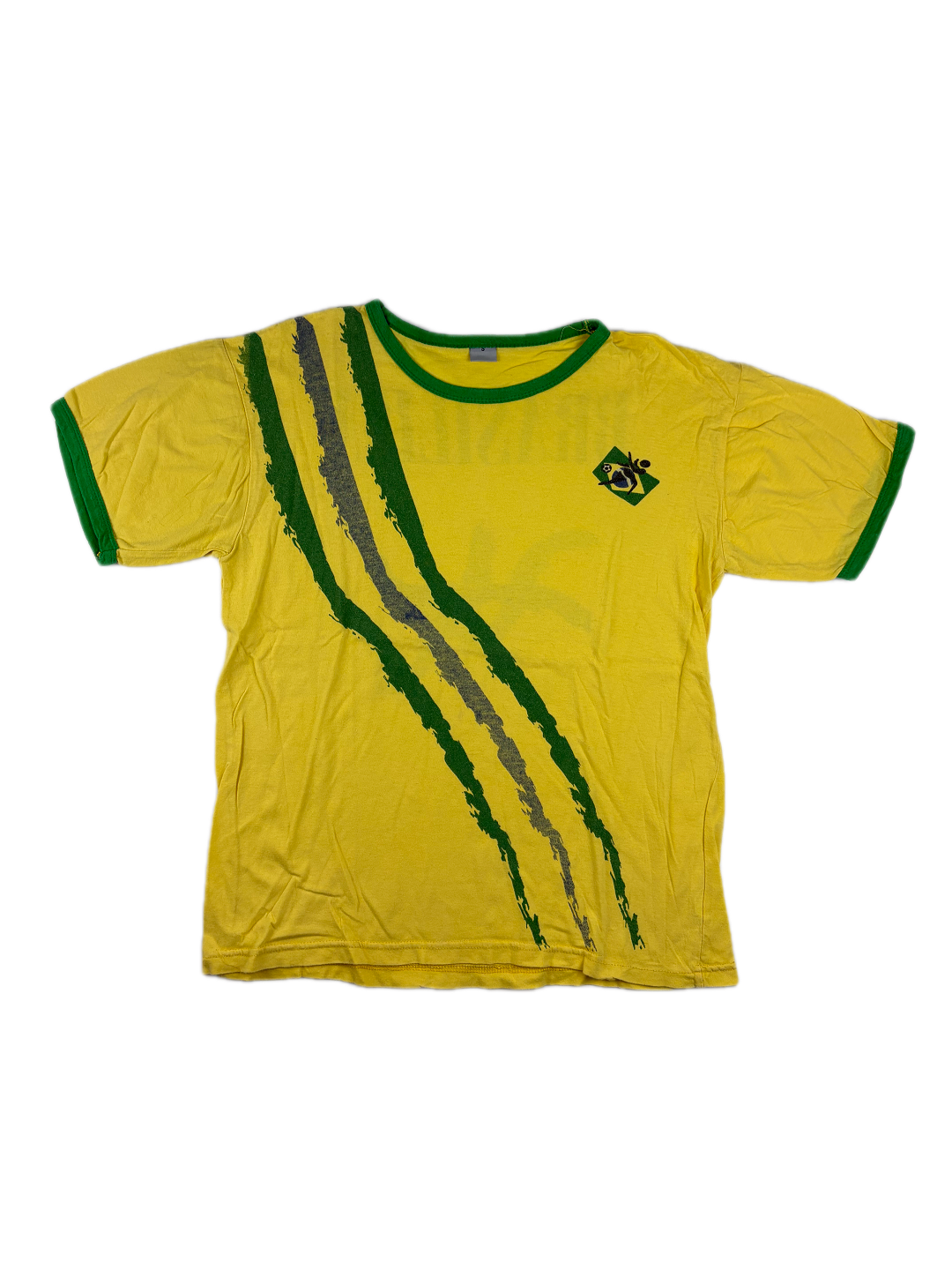 (XS) Vintage Brasilien T-Shirt in Gelb