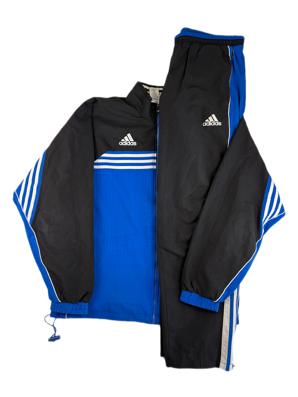 (XL) Vintage Adidas Trainingsanzug in Blau & schwarz