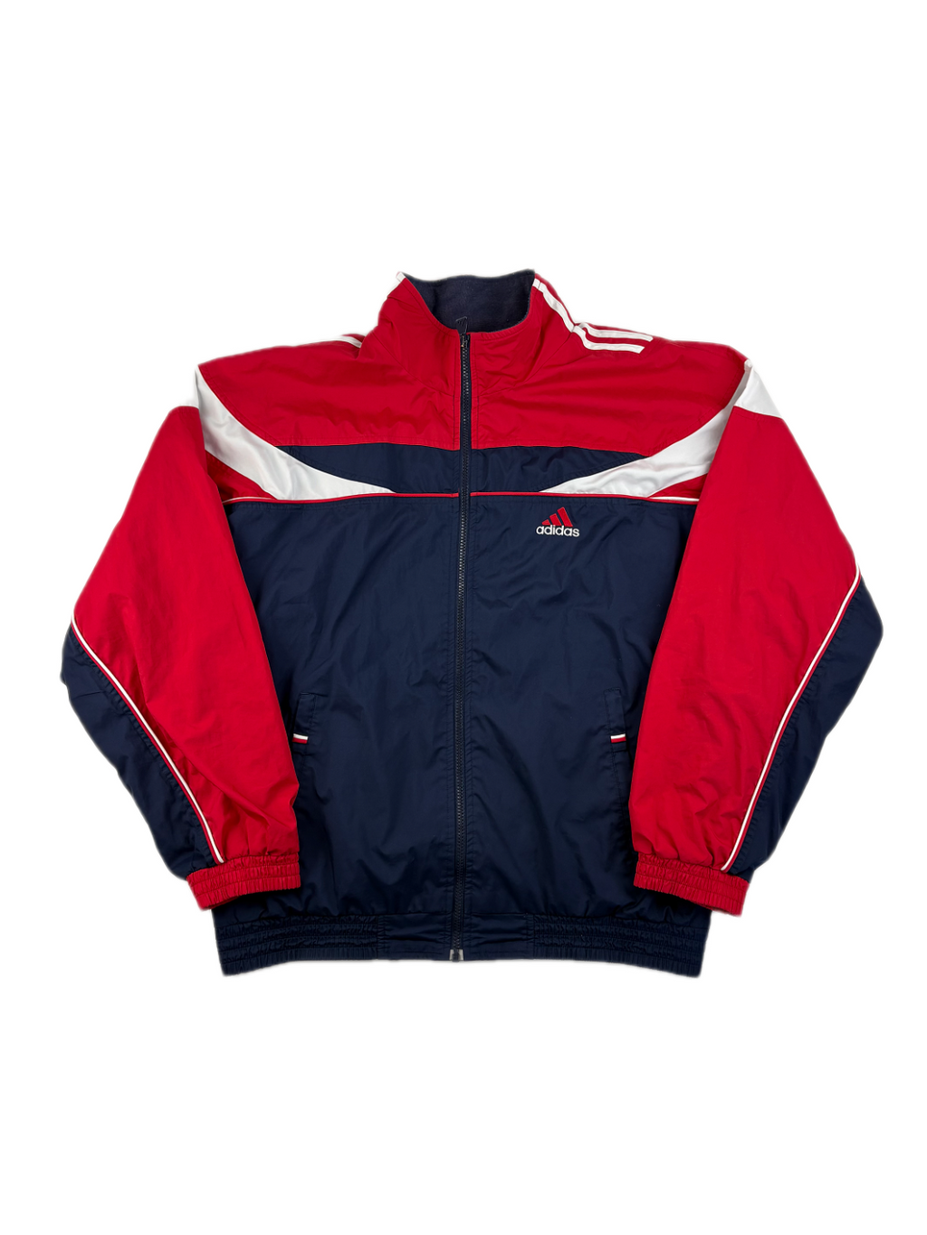 (M-L) Vintage Adidas Trainingsjacke in blau/rot