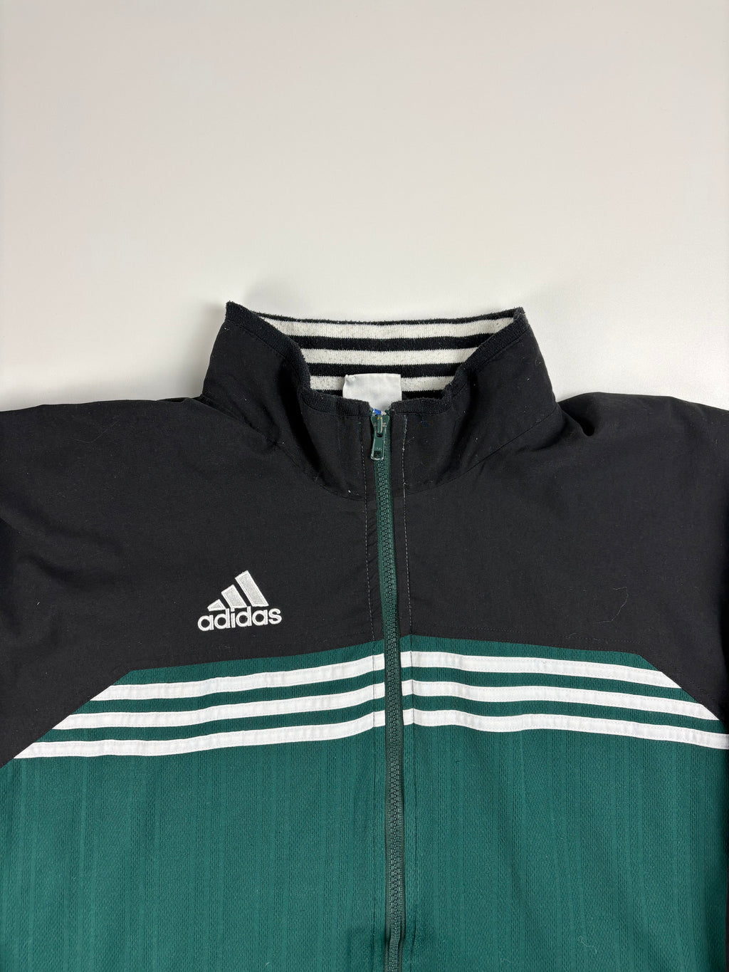 (XL) Vintage Adidas Trainingsjacke in schwarz/grün 90s