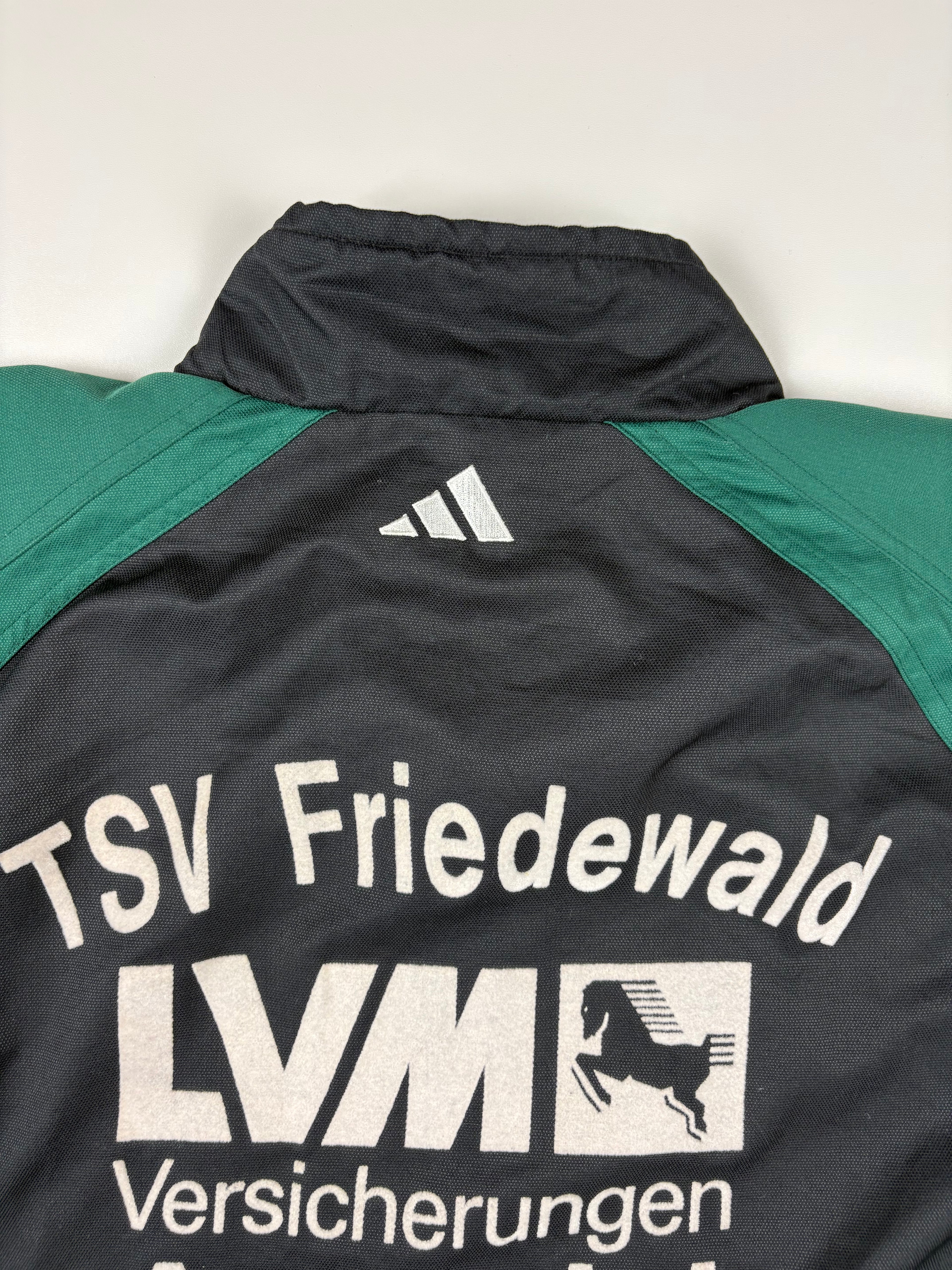 (XL) Vintage Adidas Trainingsjacke in schwarz/grün