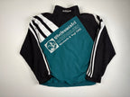 (L) Vintage Adidas Trainingsjacke in schwarz/grün/weiß