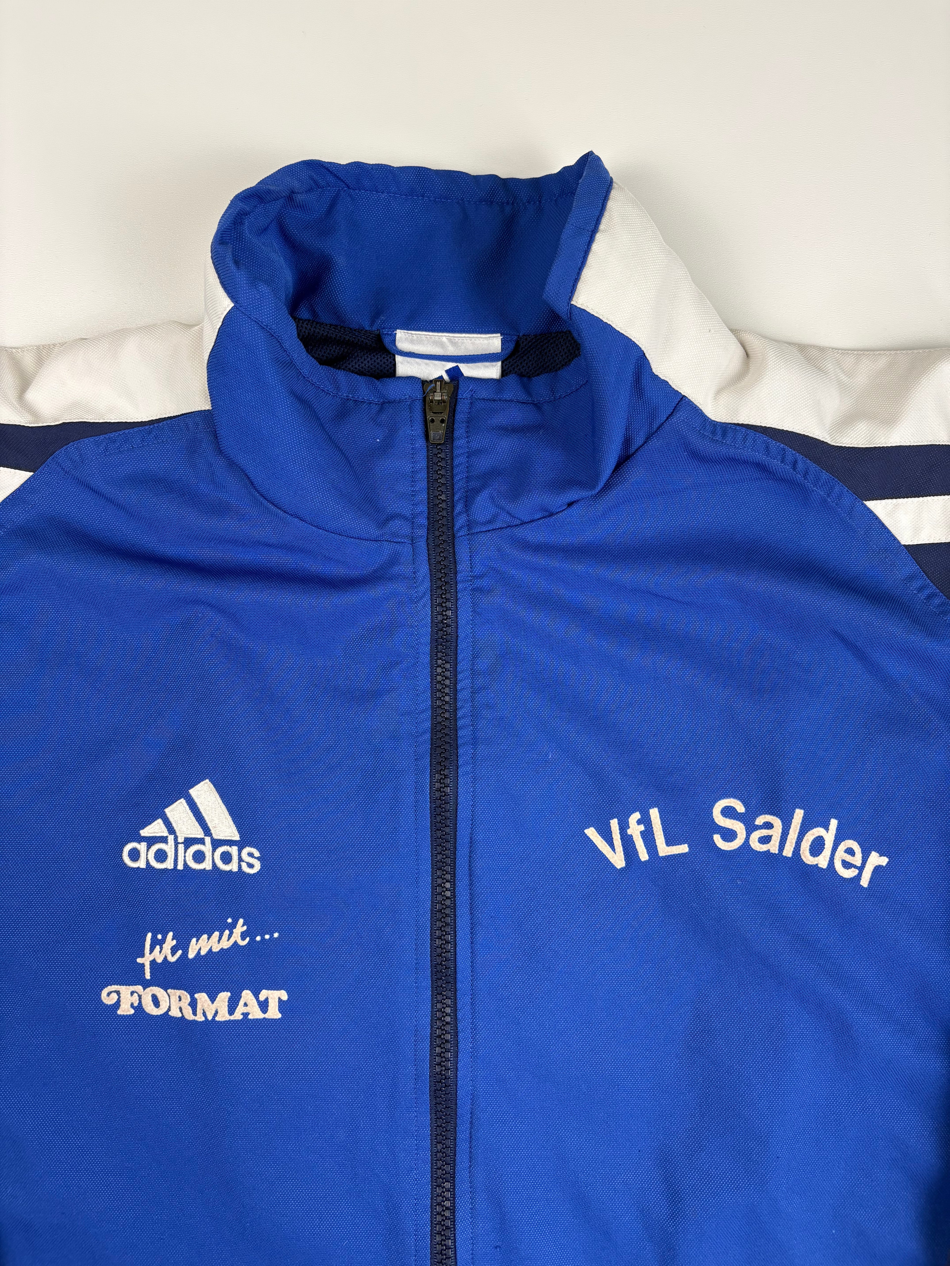 (XL) Vintage Adidas Trainingsjacke in blau/marineblau