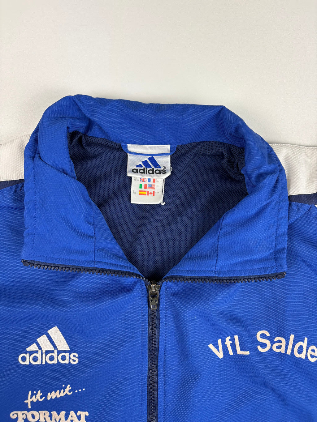 (XL) Vintage Adidas Trainingsjacke in blau/marineblau