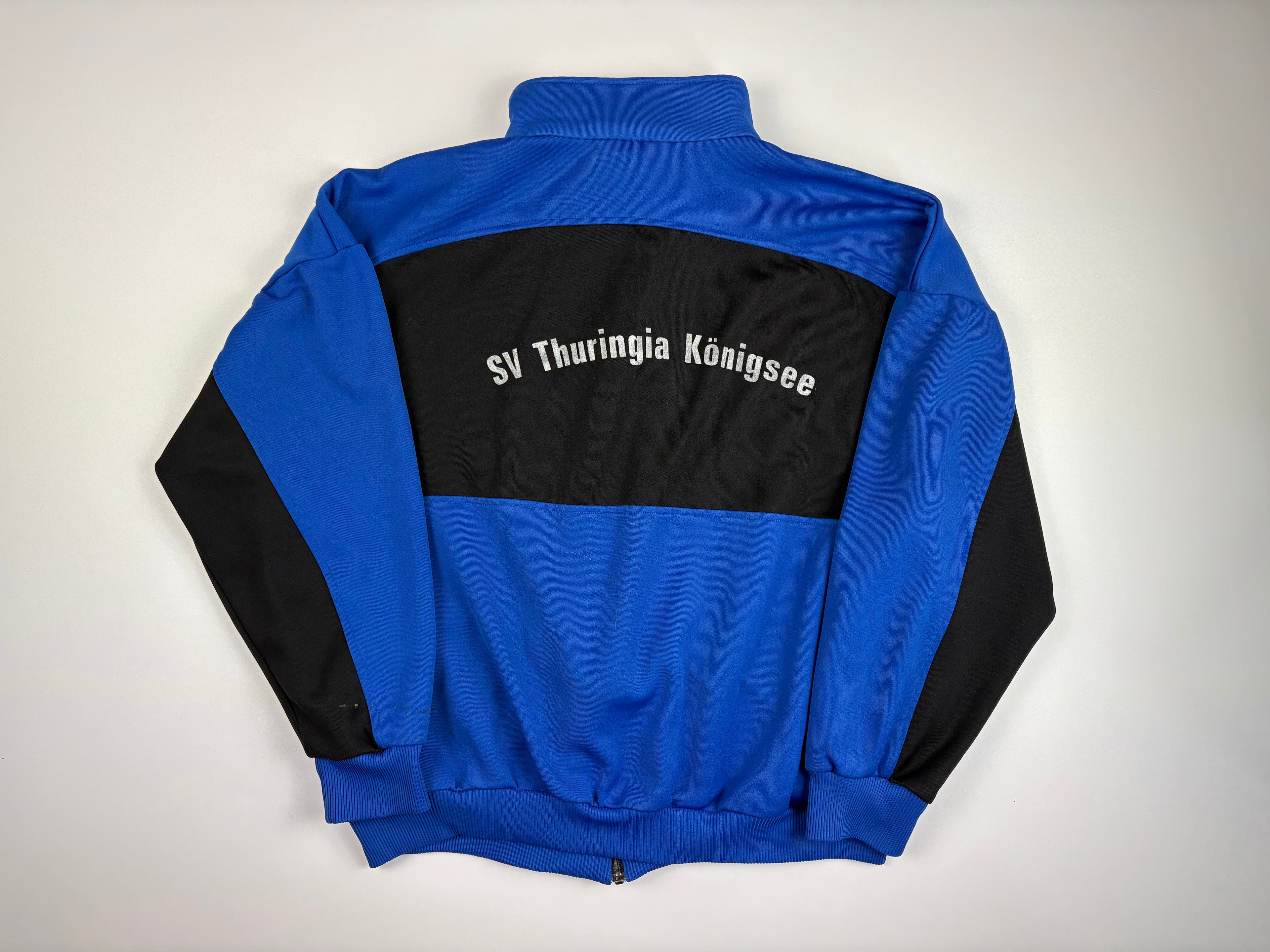 (M-L) Vintage Adidas Trainingsjacke in schwarz/blau 80s