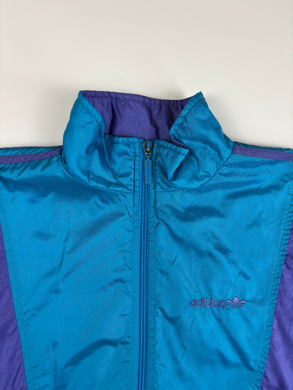 (XS) Vintage Adidas Trainingsjacke in türkis/blau/lila 90s