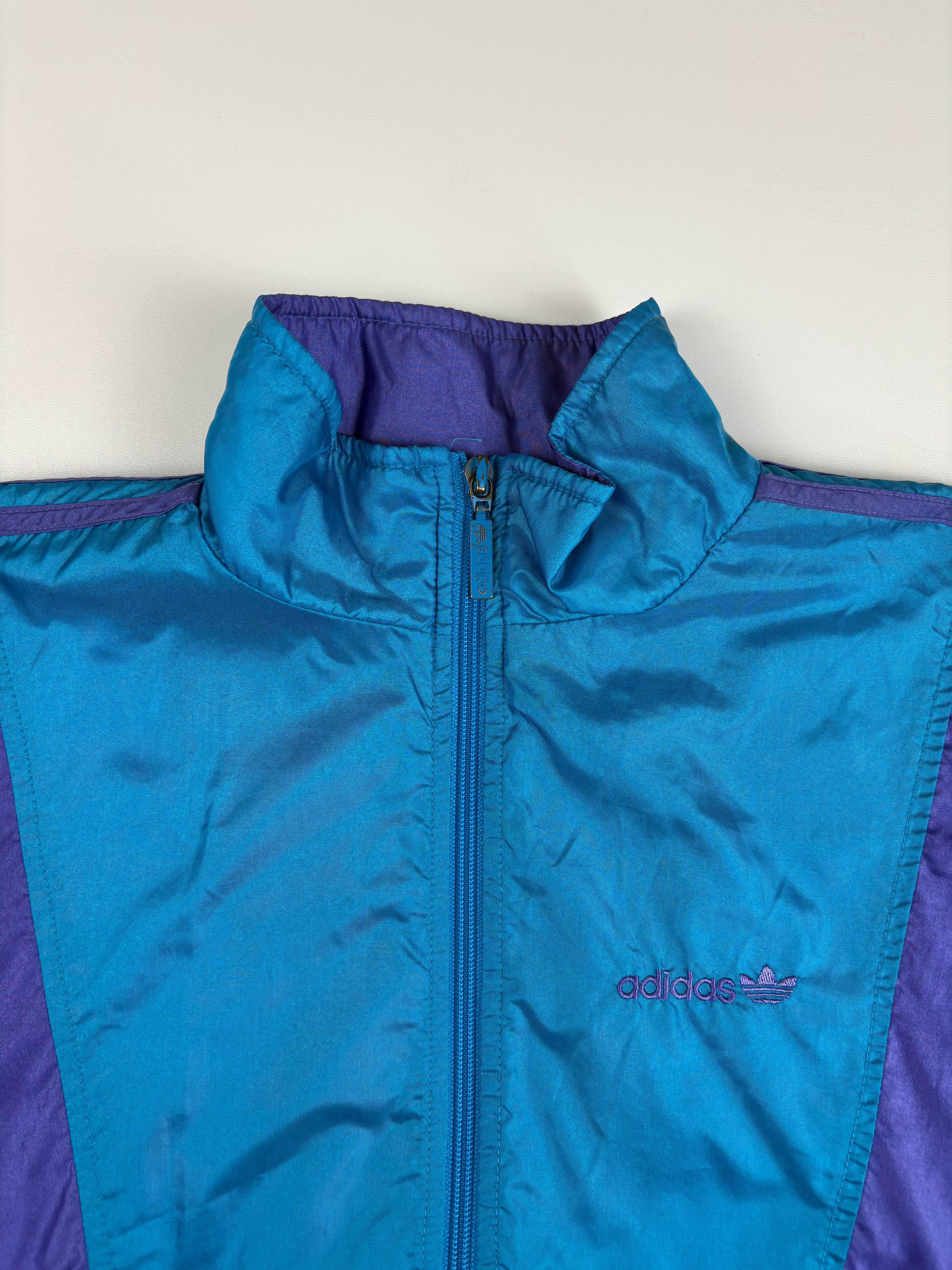 (XS) Vintage Adidas Trainingsjacke in türkis/blau/lila 90s