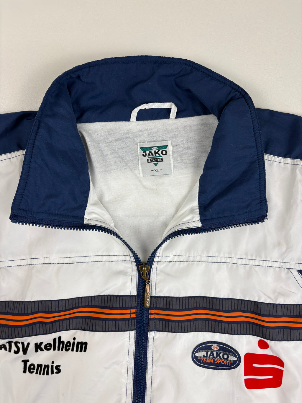 (XL) Vintage Jako Trainingsjacke in weiß