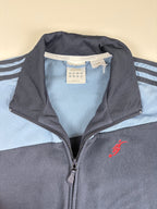 (L) Vintage Adidas Trainings/Fleecejacke in Marineblau