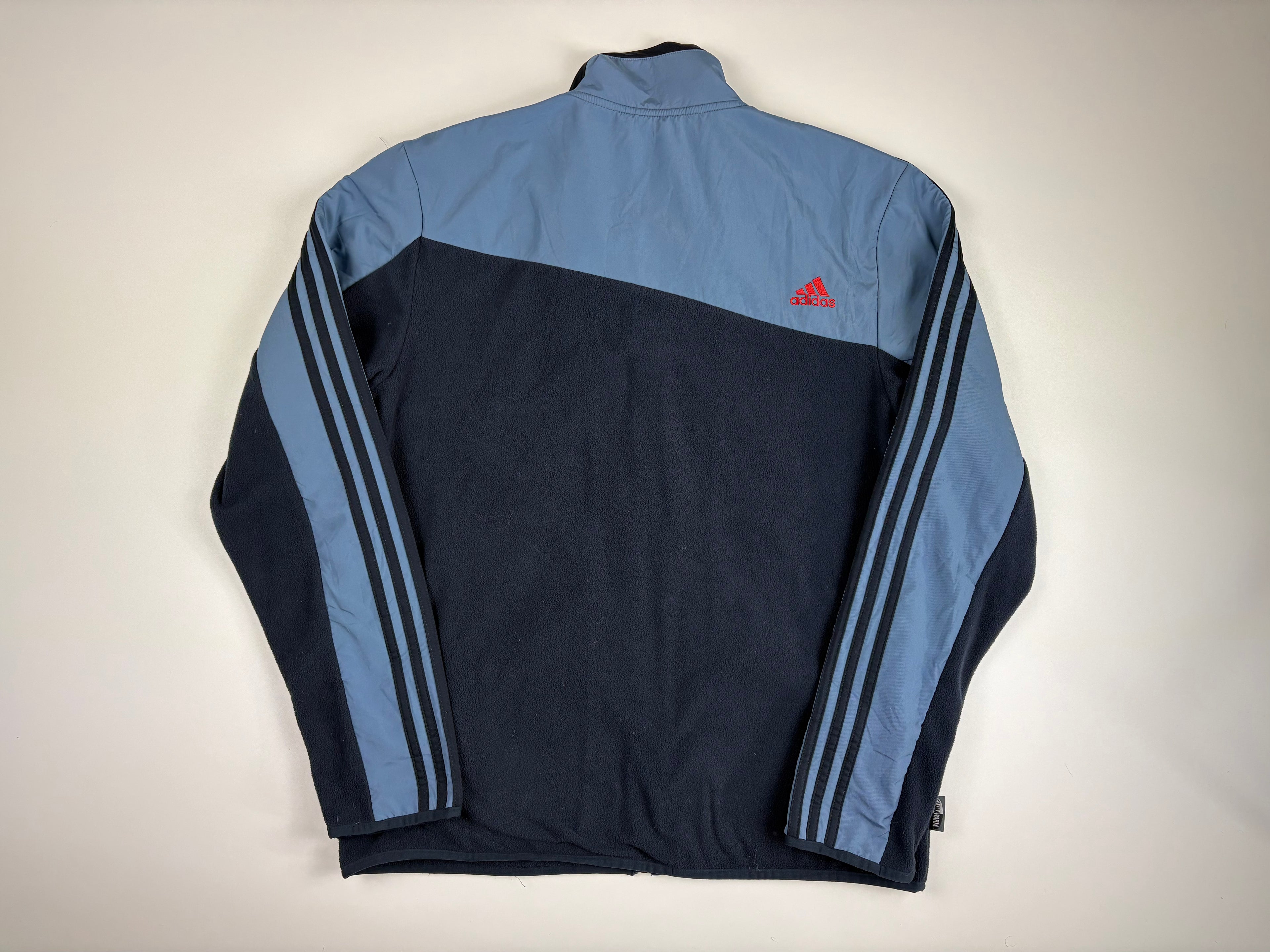 (L) Vintage Adidas Trainings/Fleecejacke in Marineblau