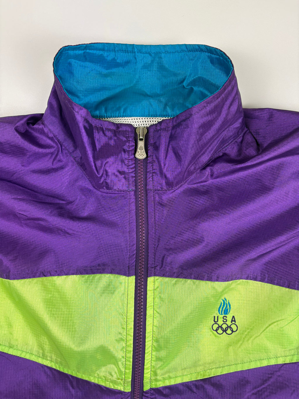 (L-XL) Vintage USA Olympia Trainingsjacke in lila