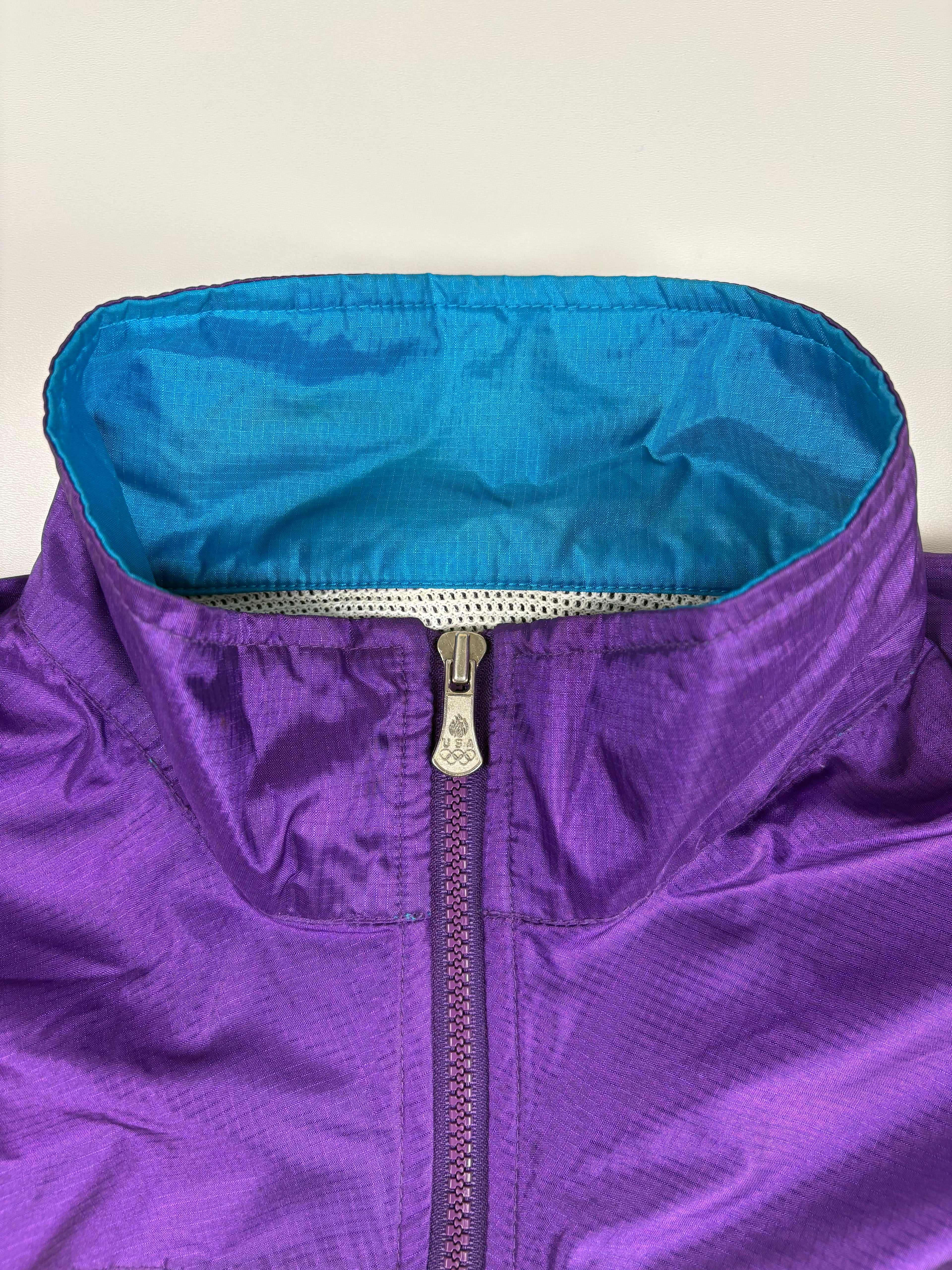 (L-XL) Vintage USA Olympia Trainingsjacke in lila