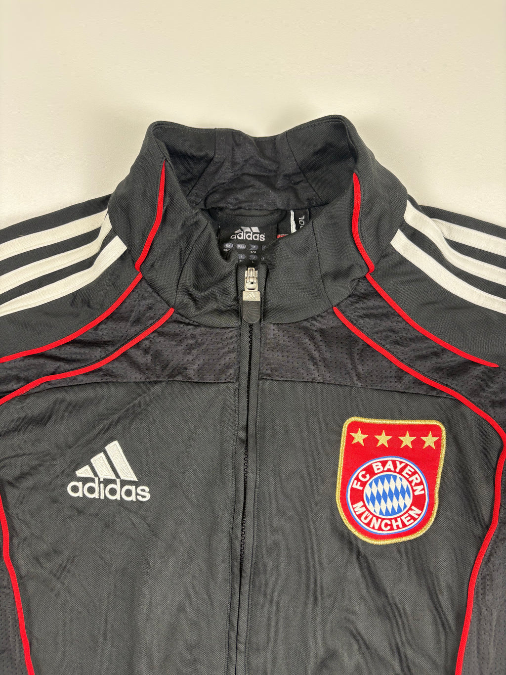 (M-L) Vintage Adidas FC Bayern Trainingsjacke in schwarz