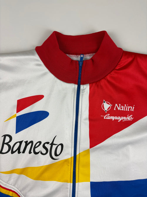 (L) Vintage Banesto Trainings/Fahrradjacke