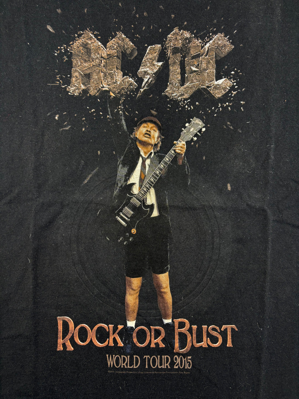 (M-L) ACDC T-Shirt "Rock or Bust" in schwarz