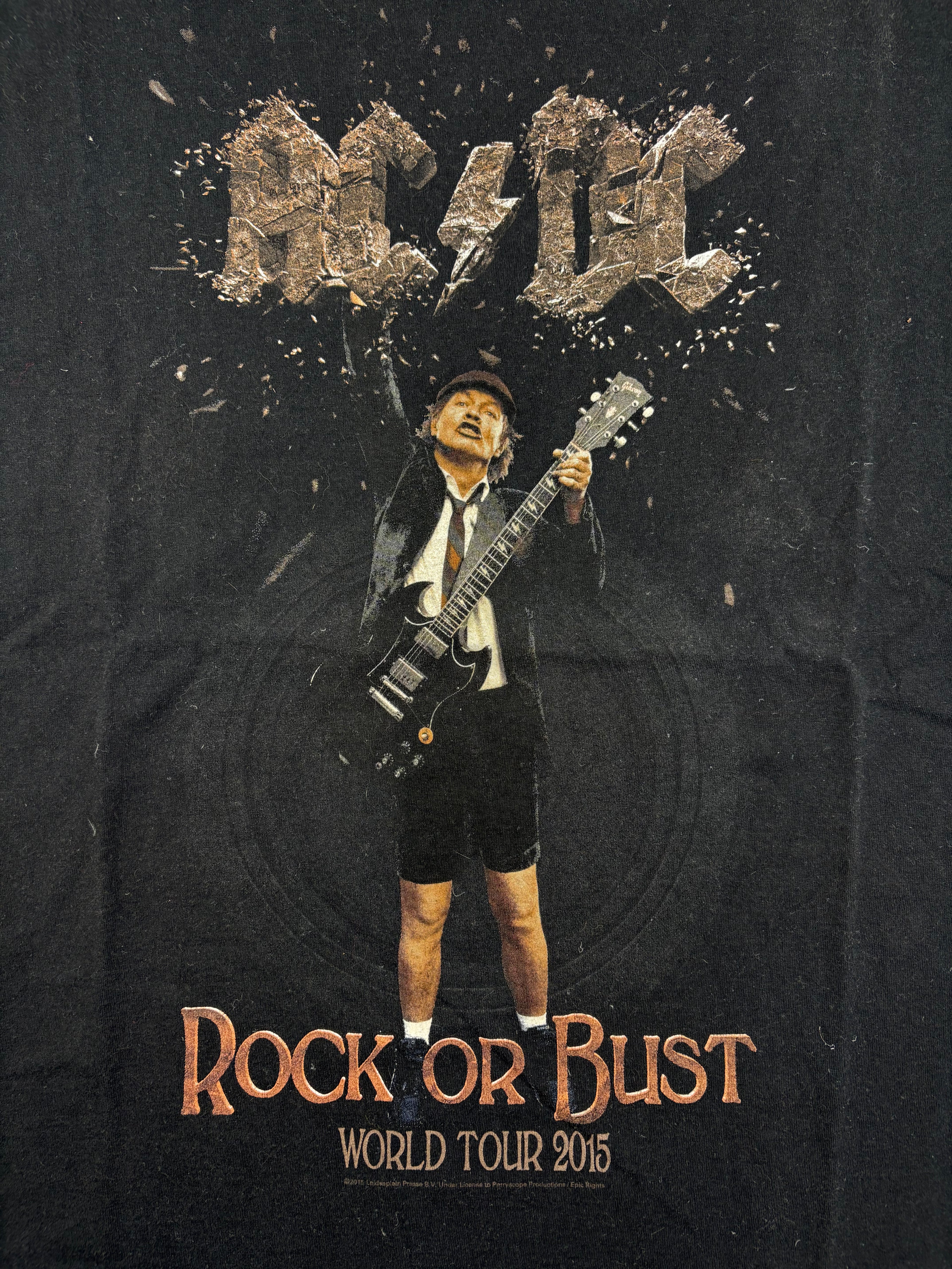 (M-L) ACDC T-Shirt "Rock or Bust" in schwarz