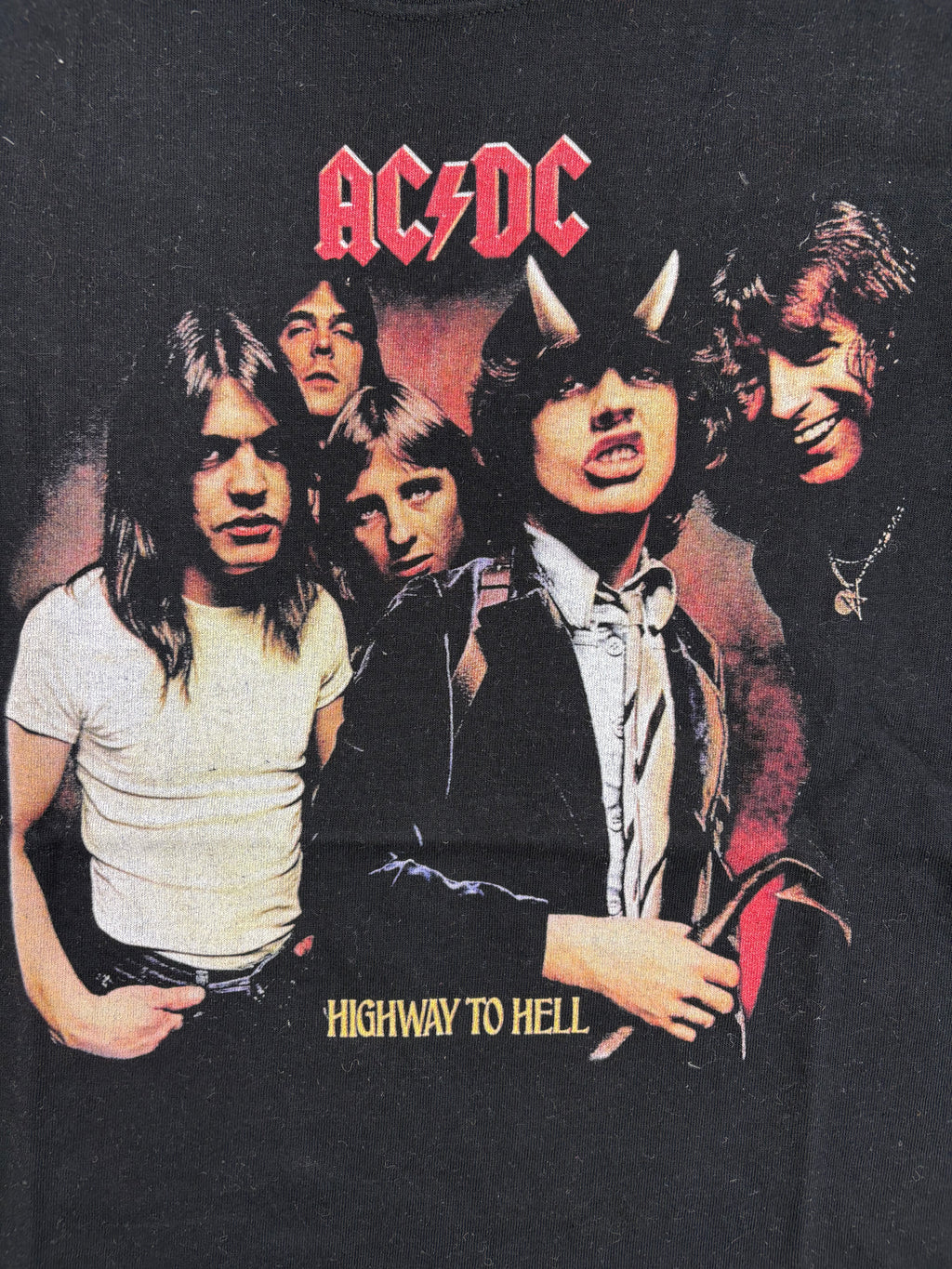 (XS-S) Vintage ACDC T-Shirt "Highway to Hell" in schwarz
