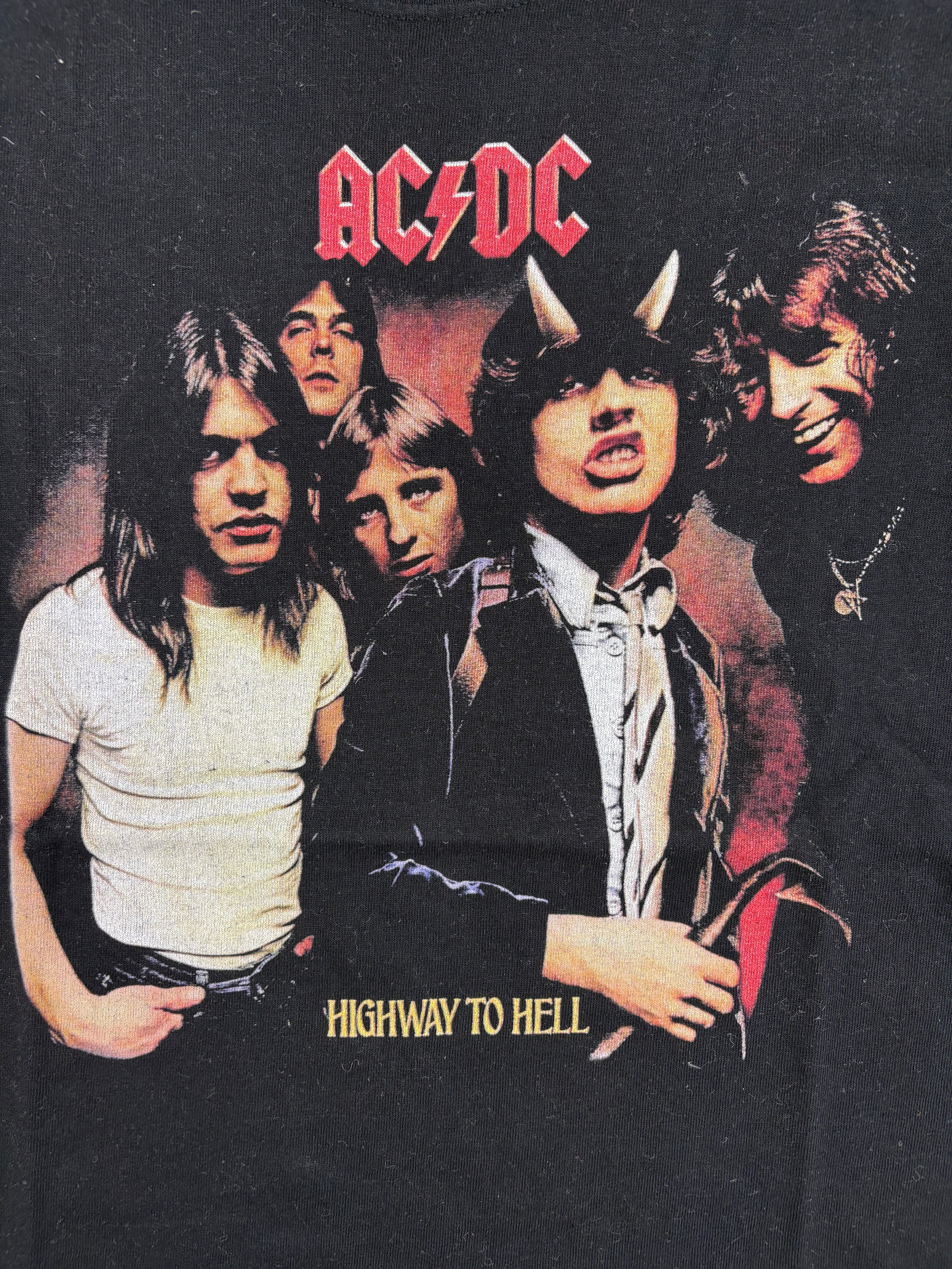 (XS-S) Vintage ACDC T-Shirt "Highway to Hell" in schwarz