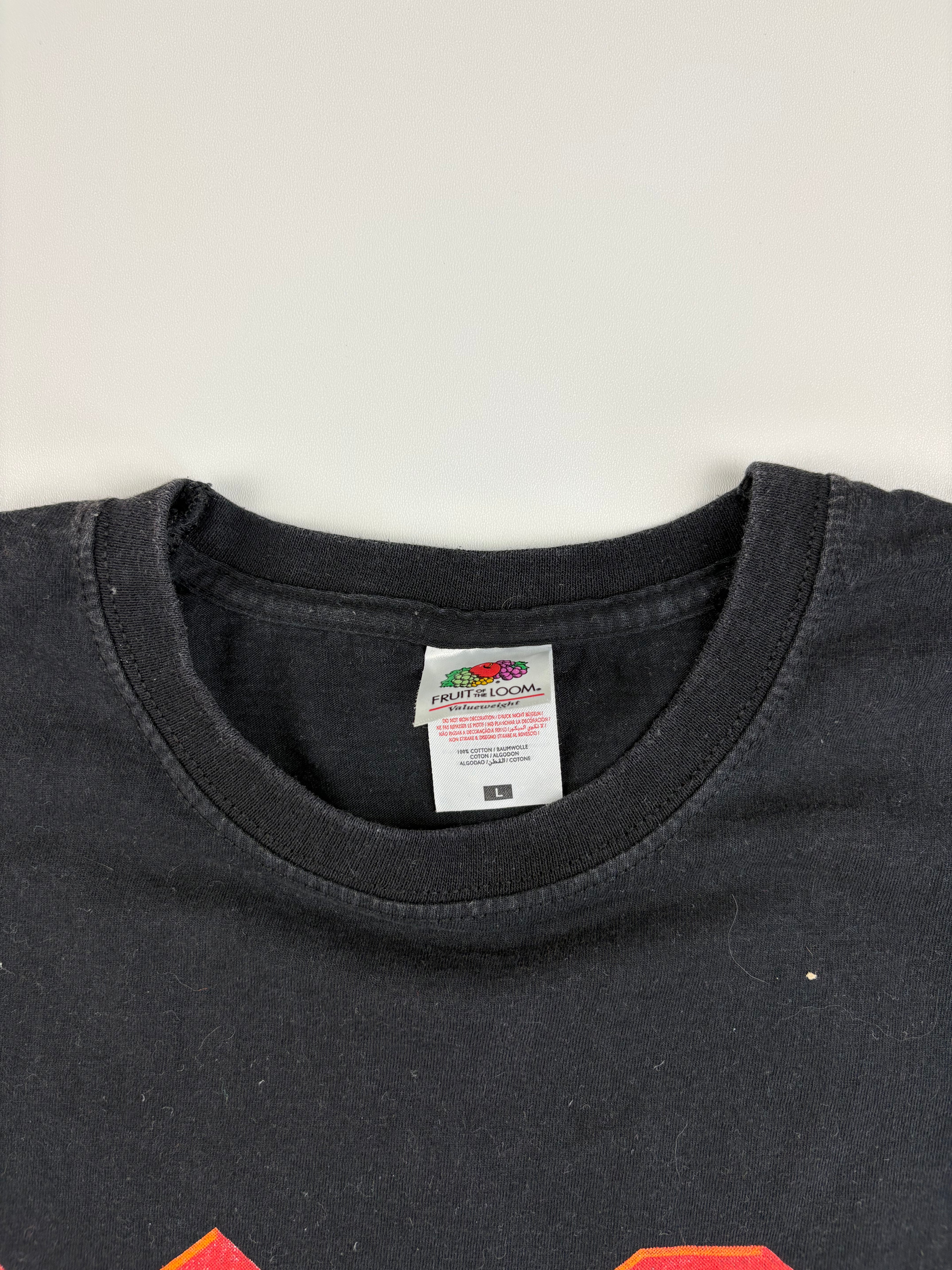 (M-L) ACDC T-Shirt  Backprint "In Rock we trust" in schwarz