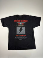 (M-L) ACDC T-Shirt  Backprint "In Rock we trust" in schwarz