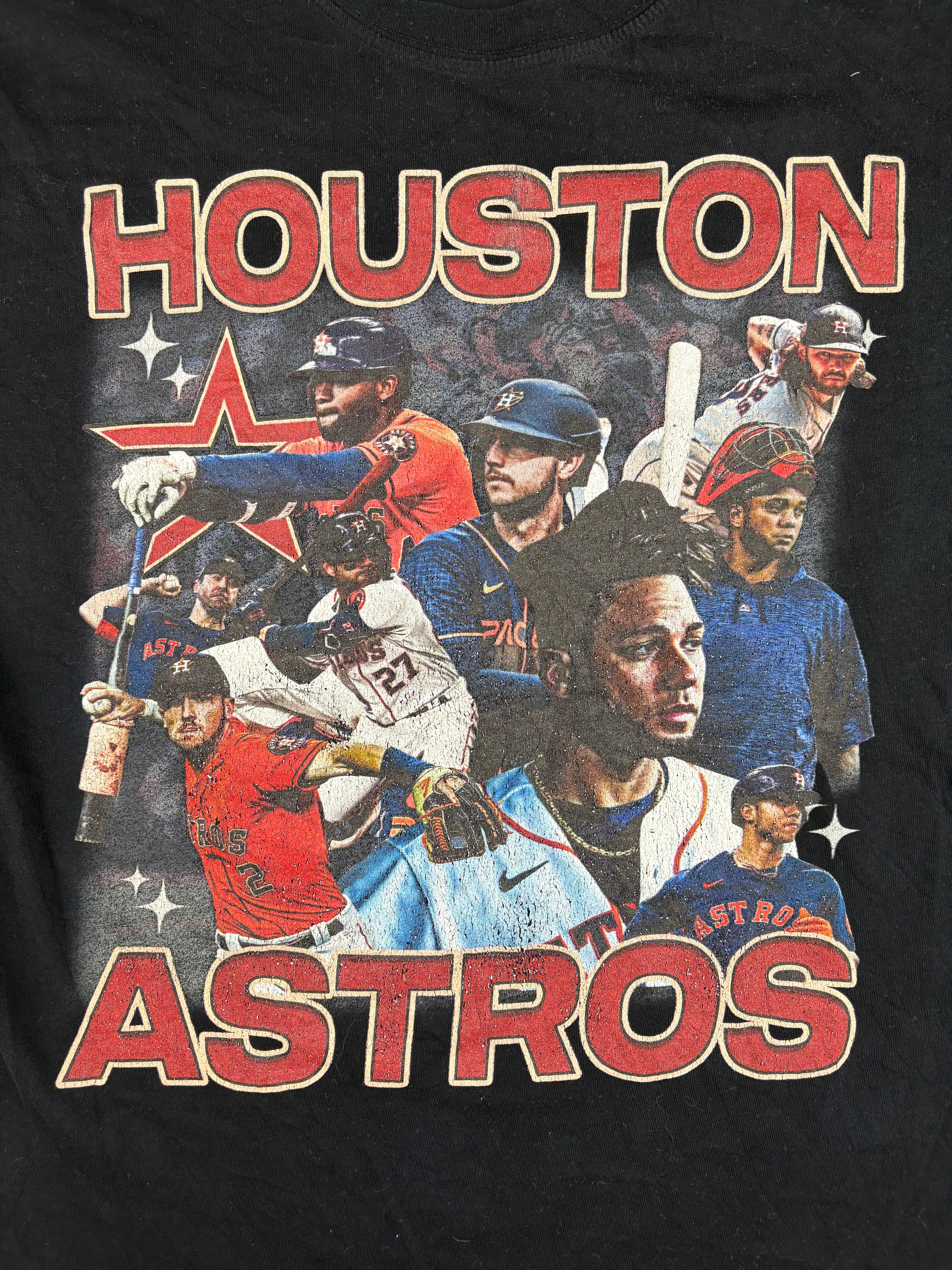 (M-L) Baseball T-Shirt "Houston Astros" in schwarz