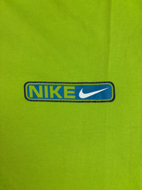 (L-XL) Vintage Nike T-Shirt mit Backprint in grün