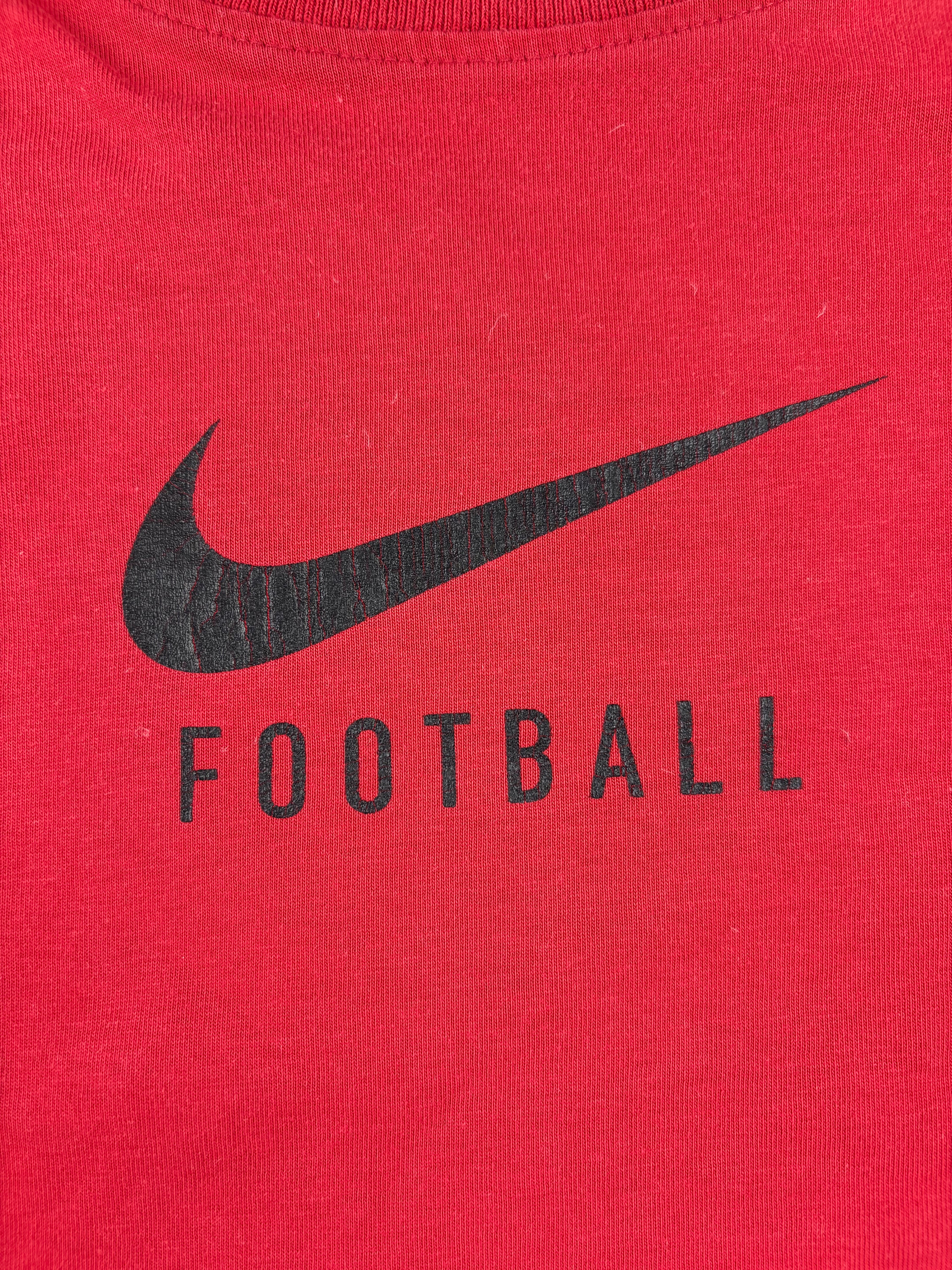 (L) Vintage Nike T-Shirt "Nike Football" in rot