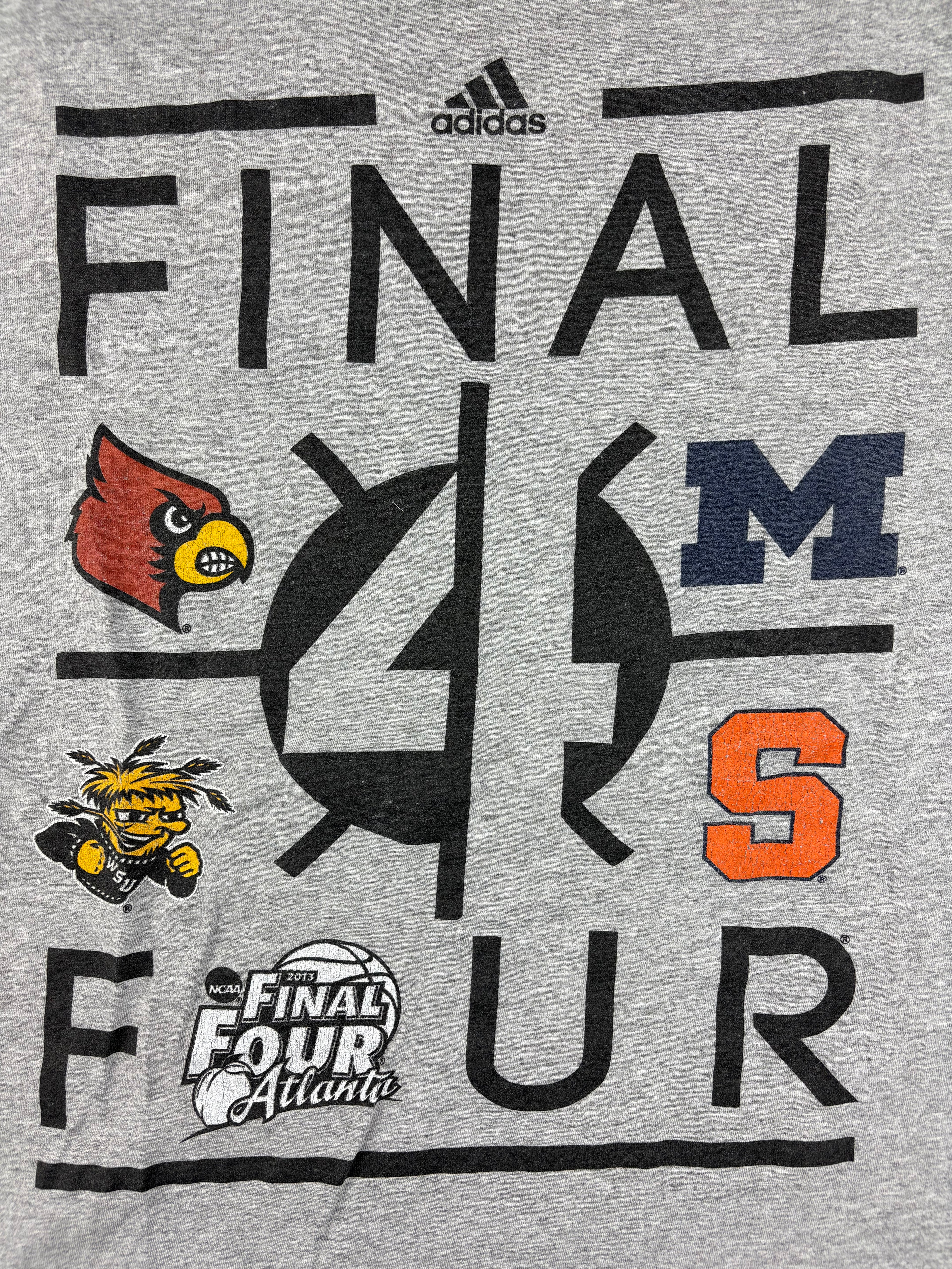 (XL) Vintage Adidas T-Shirt "Final Four" in Grau
