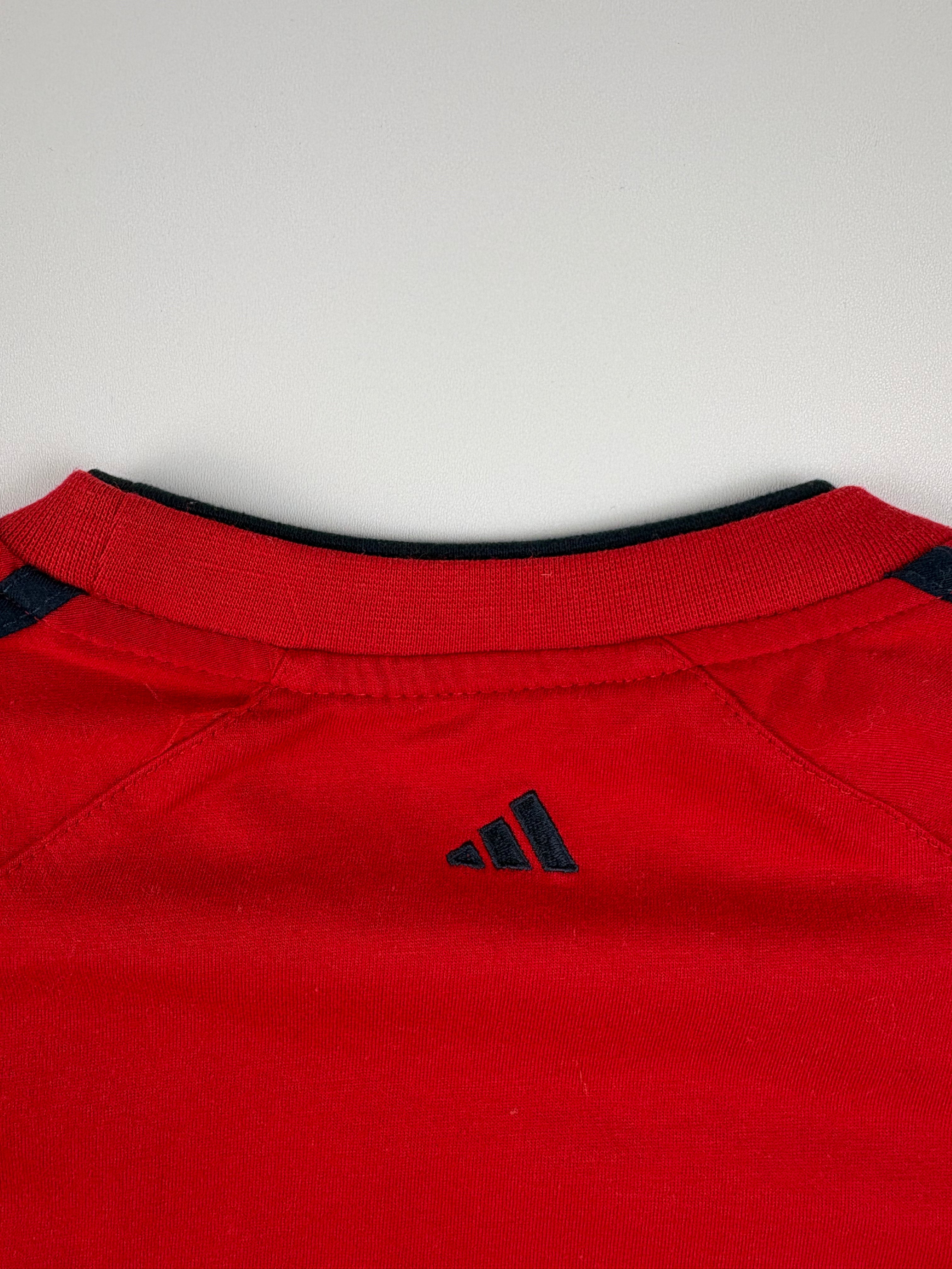 (L) Vintage Adidas T-Shirt in rot