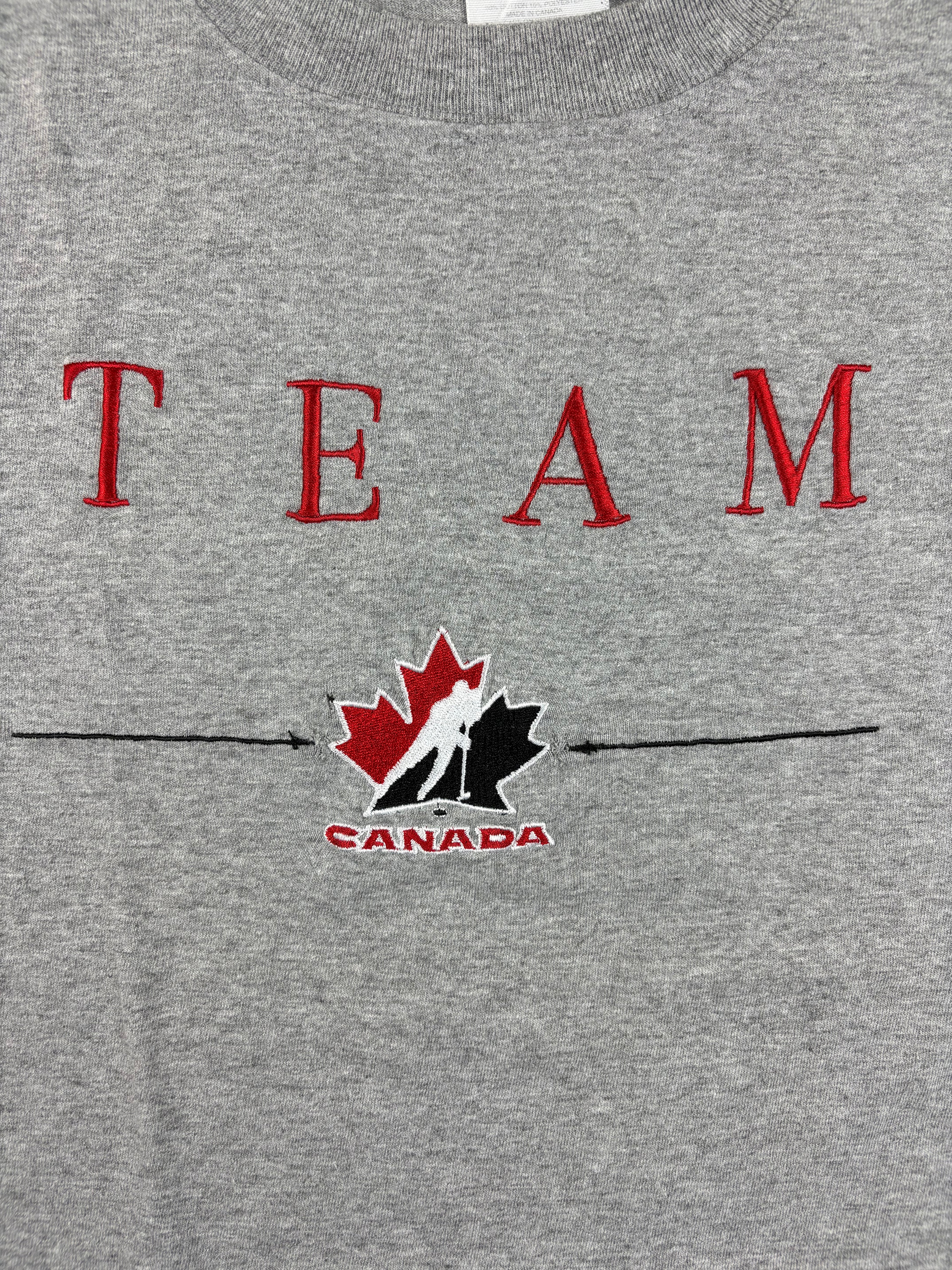 (S) Vintage T-Shirt "Team Canada Eishockey" in grau
