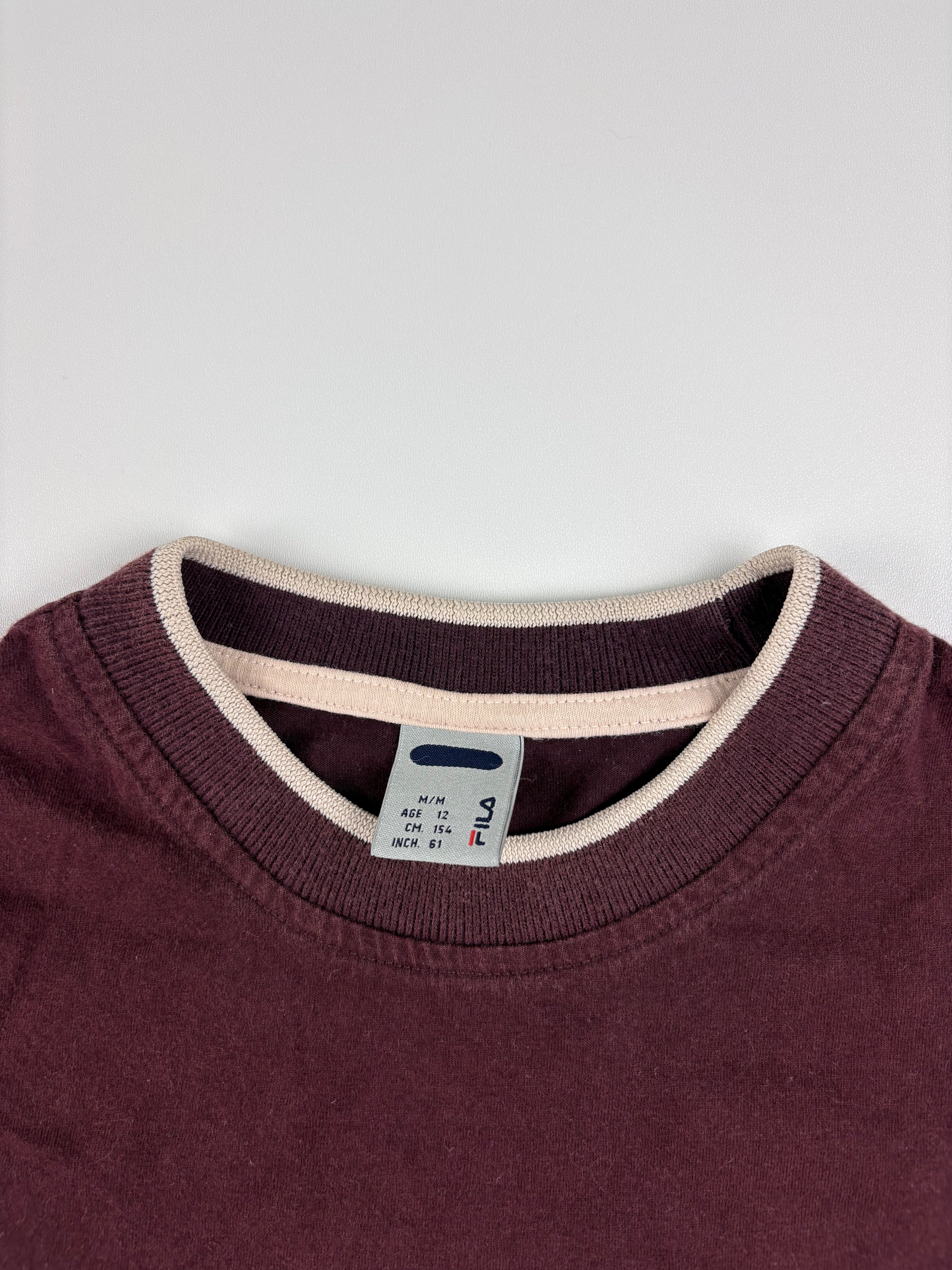 (XS) Vintage FILA T-Shirt in weinrot