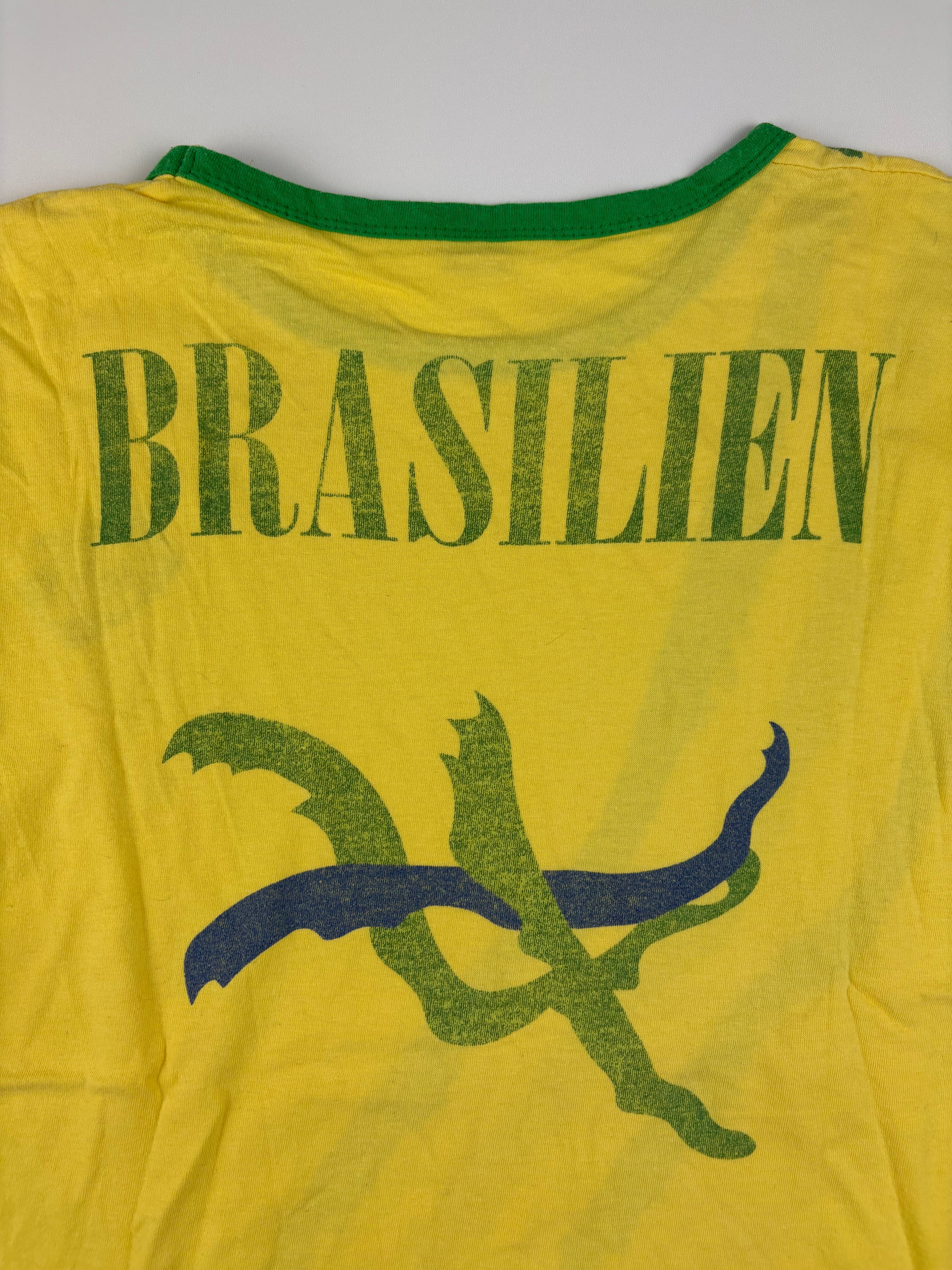 (XS) Vintage Brasilien T-Shirt in Gelb
