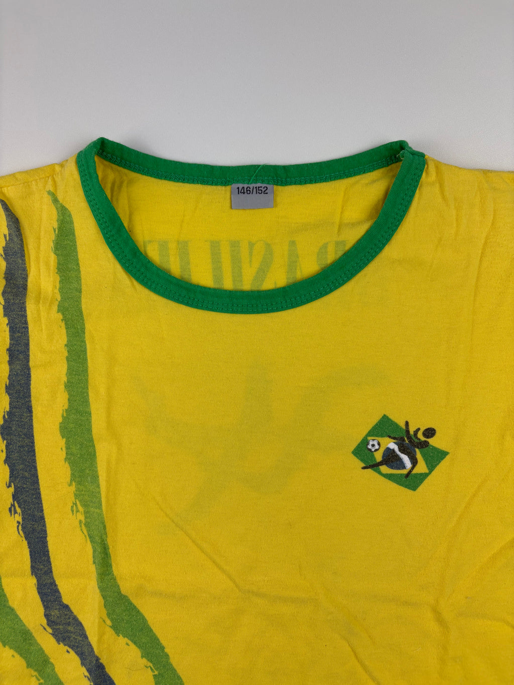 (XXS) Vintage Brasilien T-Shirt in Gelb