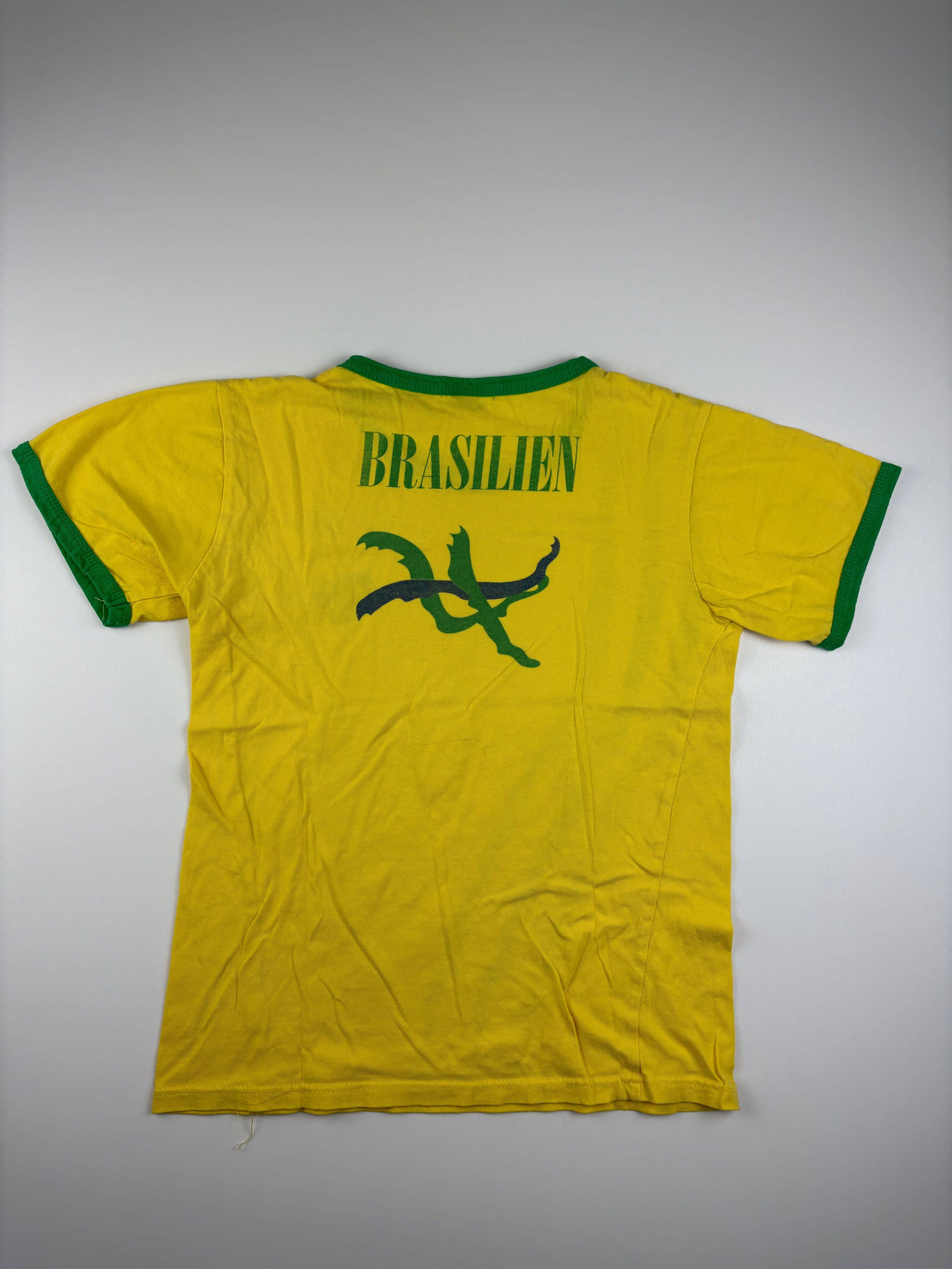 (XXS) Vintage Brasilien T-Shirt in Gelb