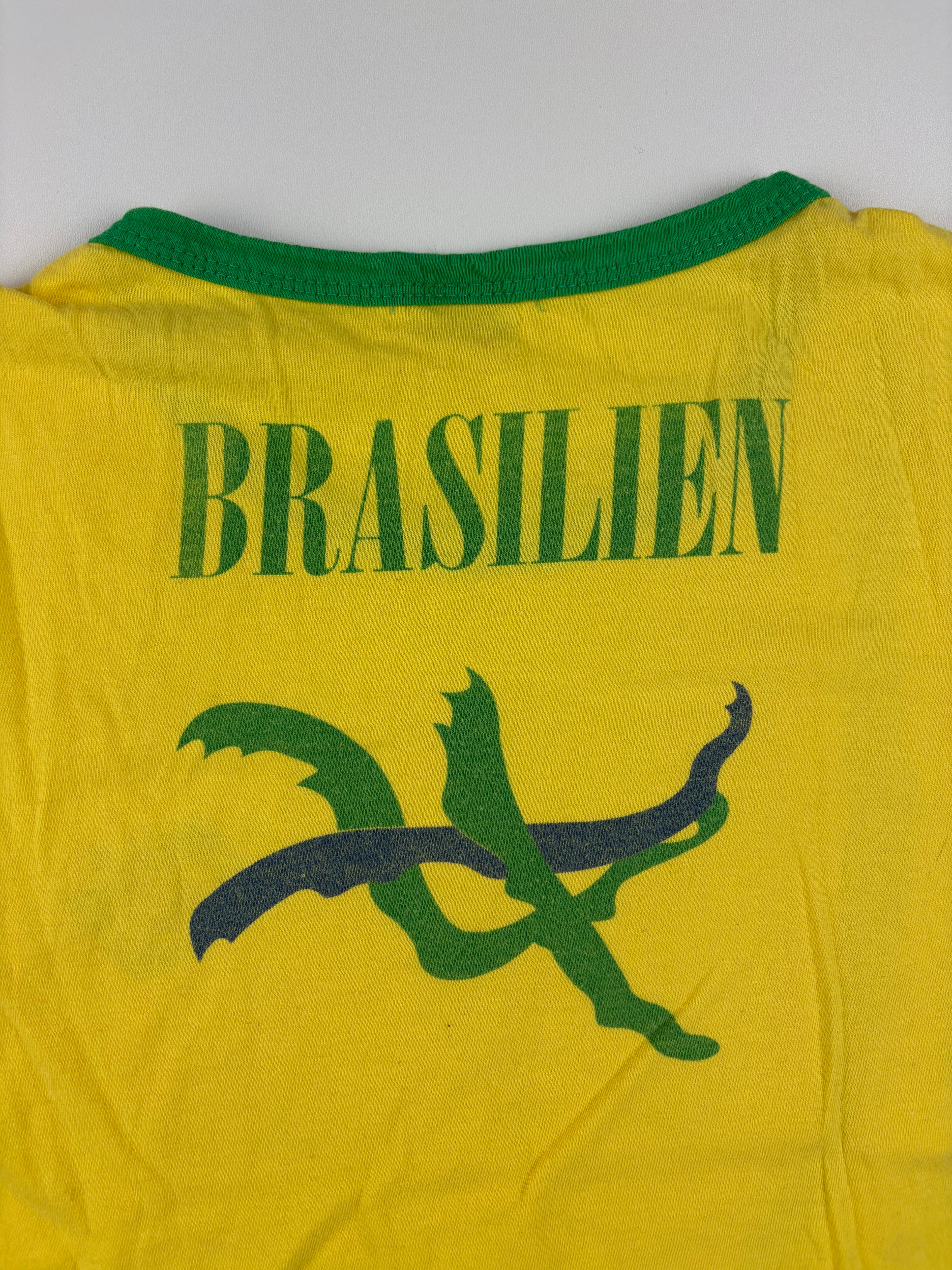 (XXS) Vintage Brasilien T-Shirt in Gelb