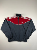 (XXS-XS) Vintage Adidas Trainingsanzug in rot & grau