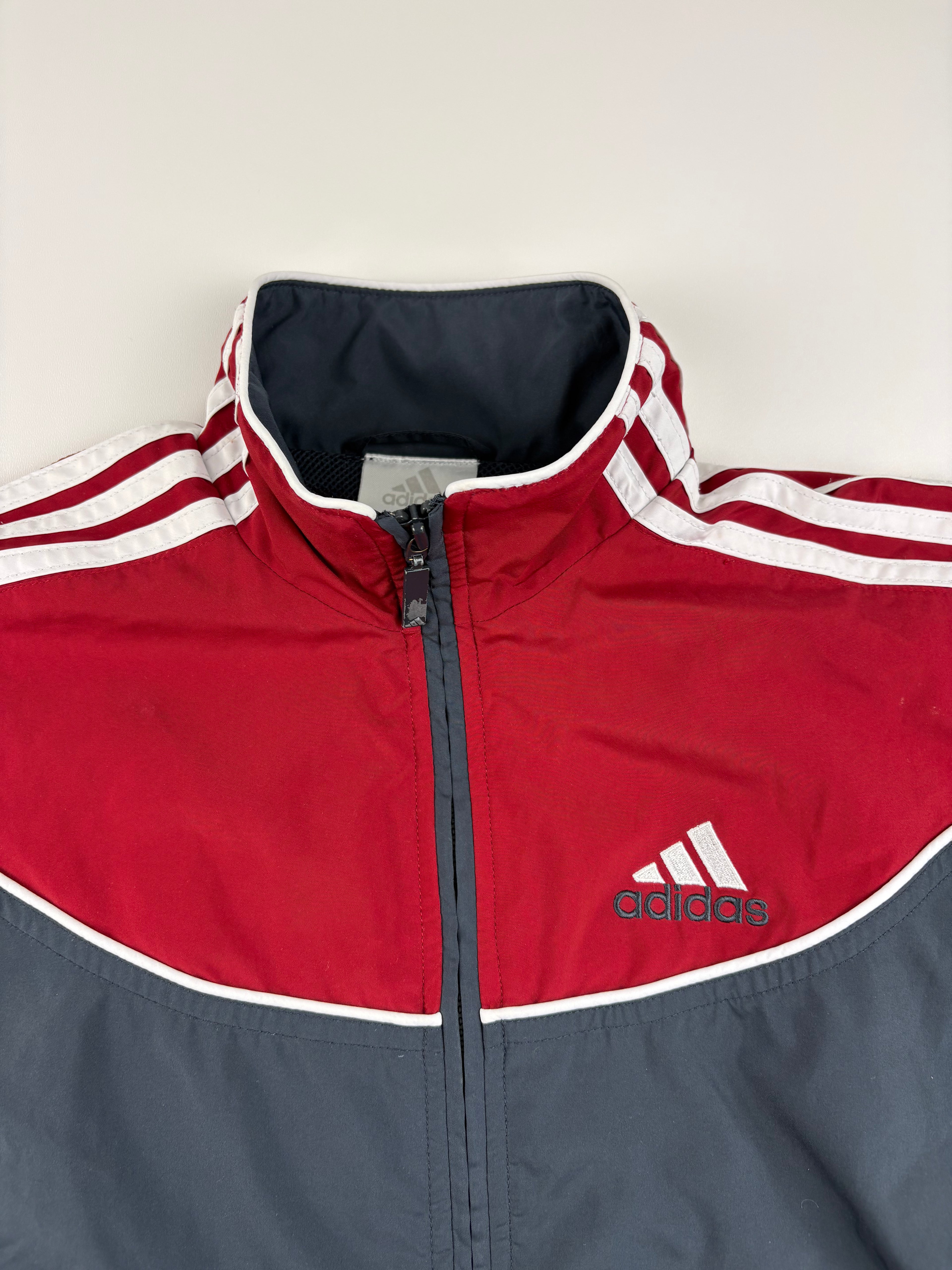 (XXS-XS) Vintage Adidas Trainingsanzug in rot & grau