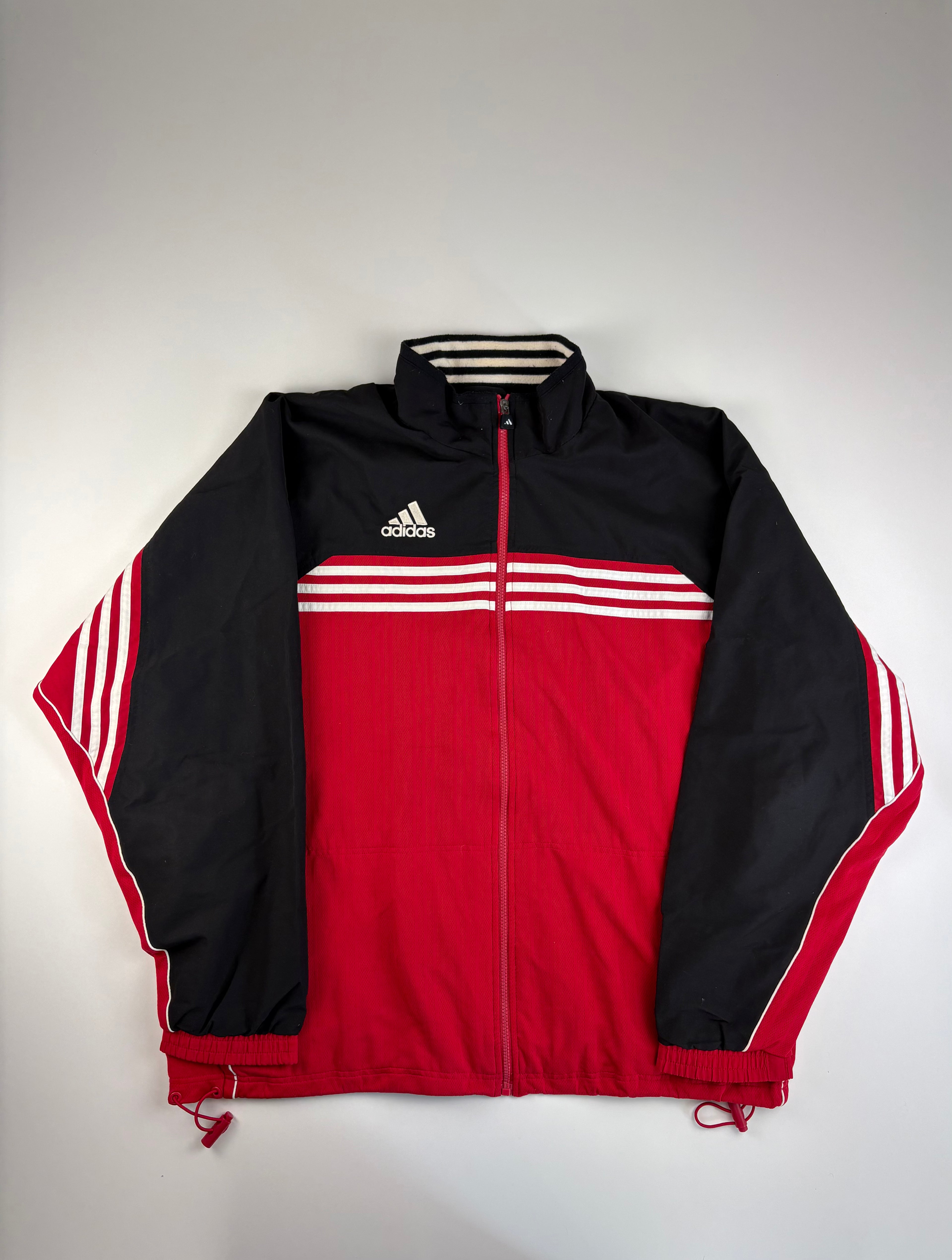 (XL-XXL) Vintage Adidas Trainingsanzug in rot & schwarz