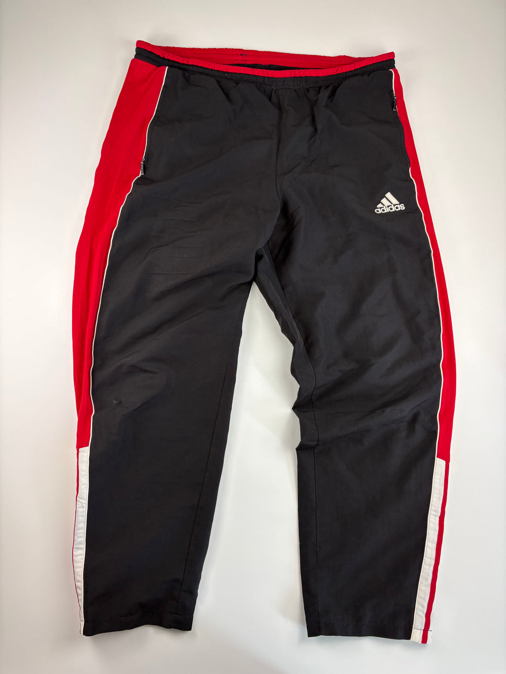 (XL-XXL) Vintage Adidas Trainingsanzug in rot & schwarz